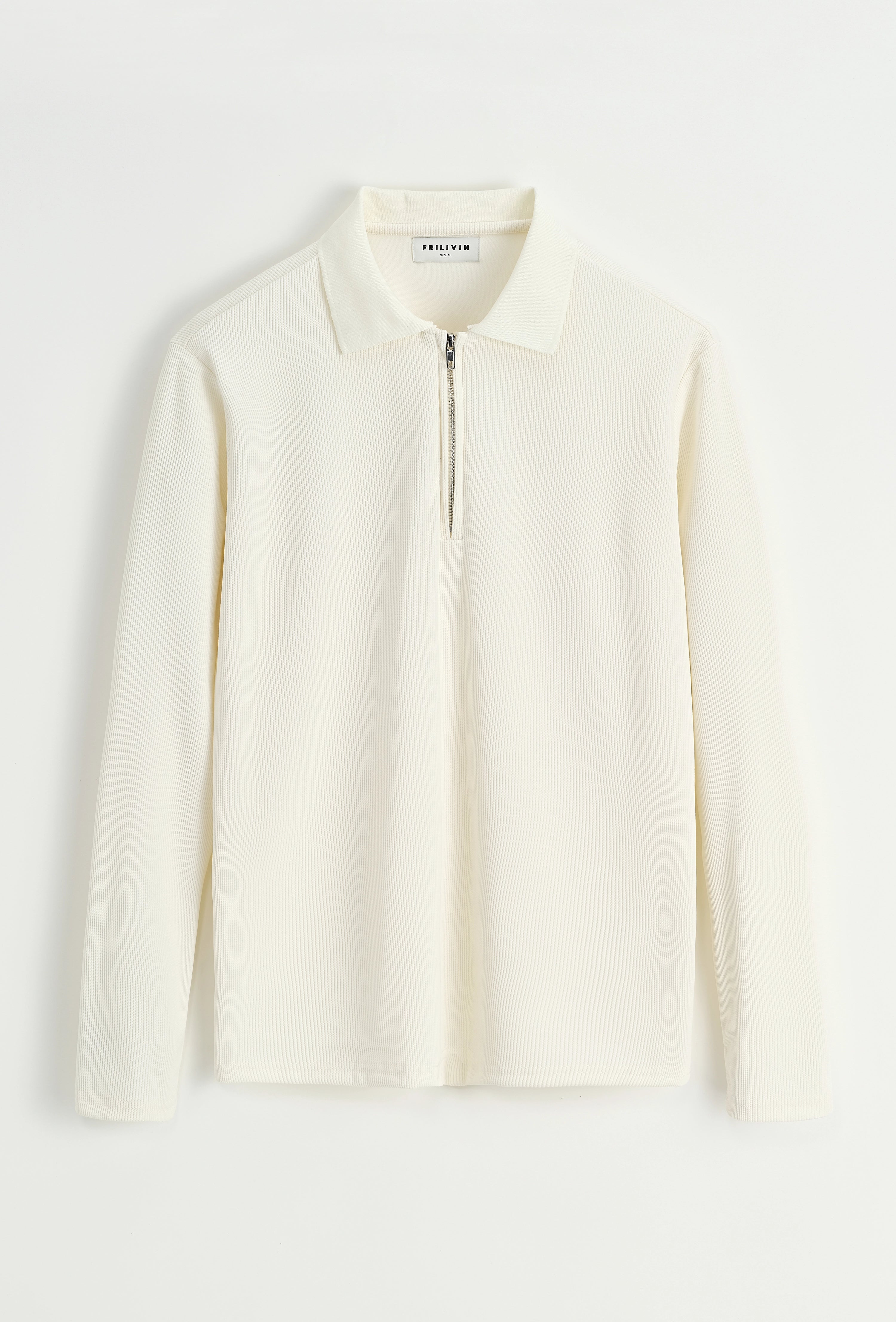 Polo à manches longues avec col zippé