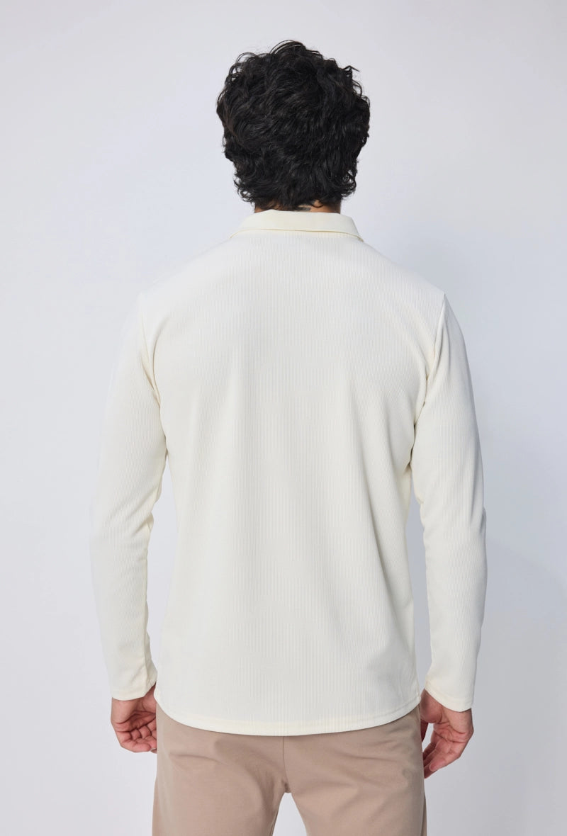 Polo à manches longues avec col zippé