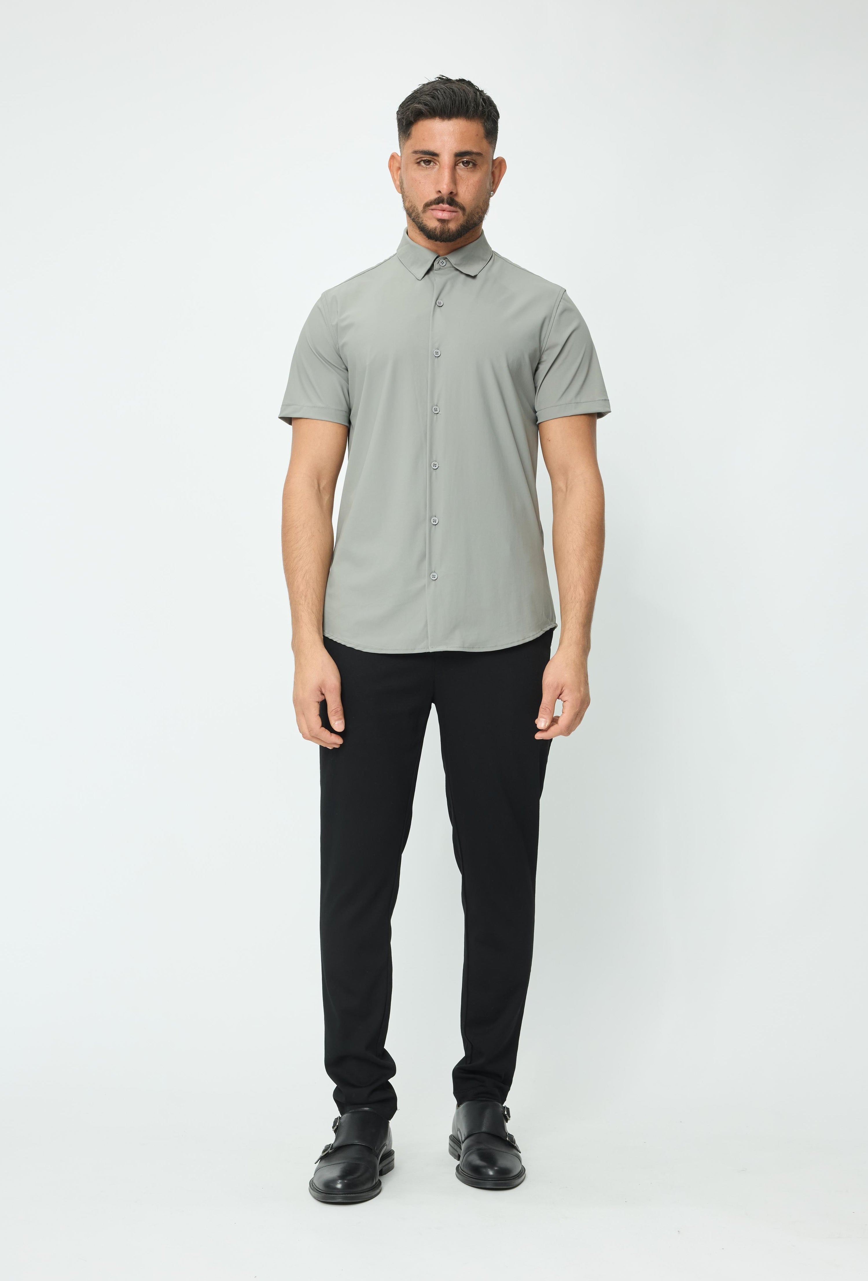 Polo uni manche court col ouvert