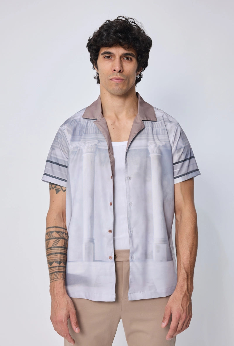 Chemise à manches courtes à motif