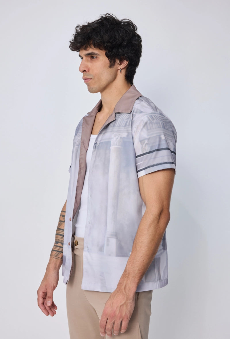 Chemise à manches courtes à motif