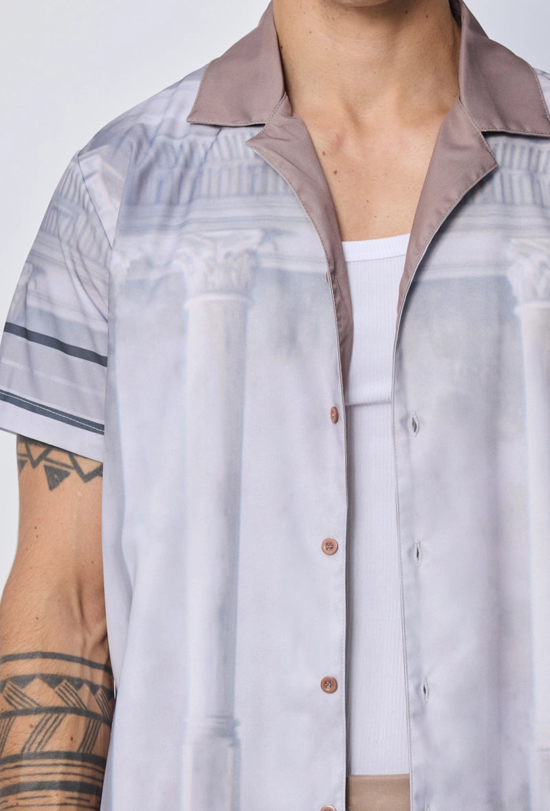 Chemise à manches courtes à motif