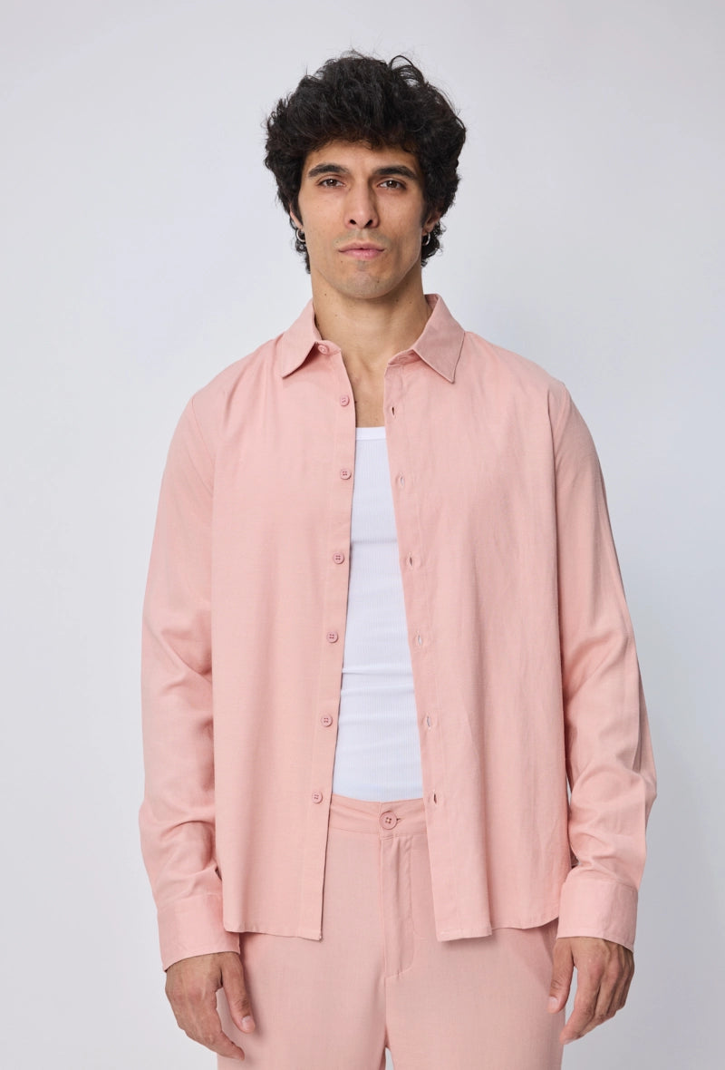 Chemise unie manches longues