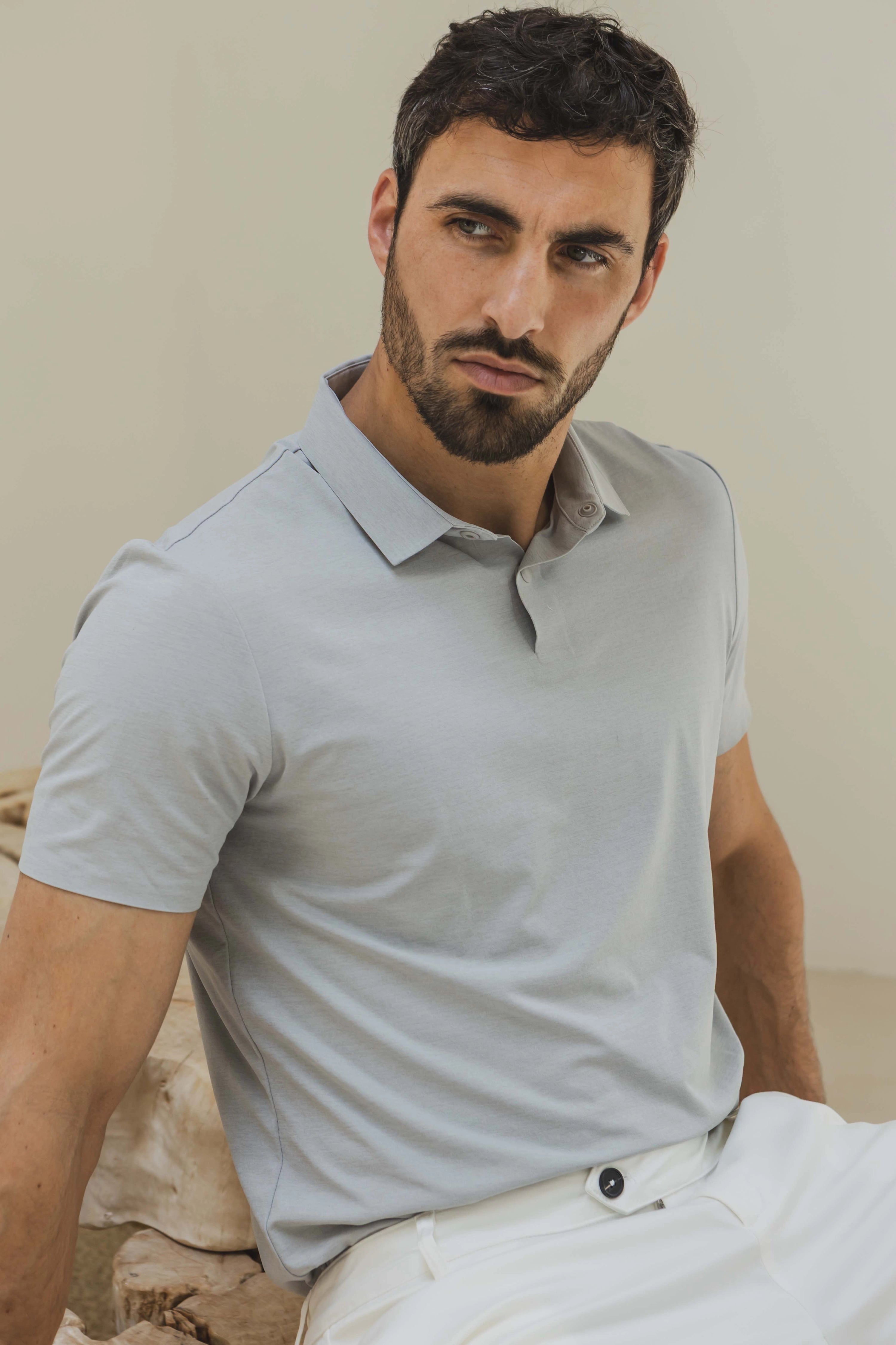Polo uni à manches courtes