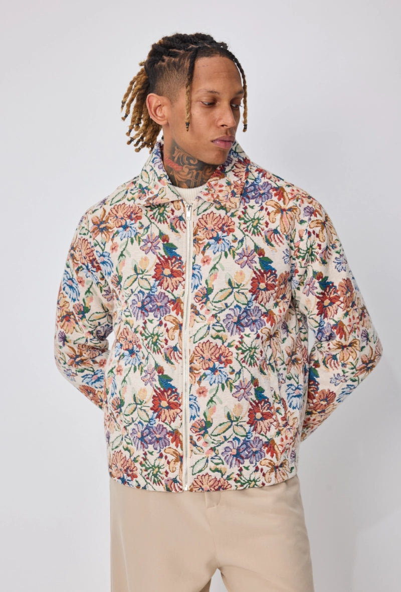 Veste à motif fleuri