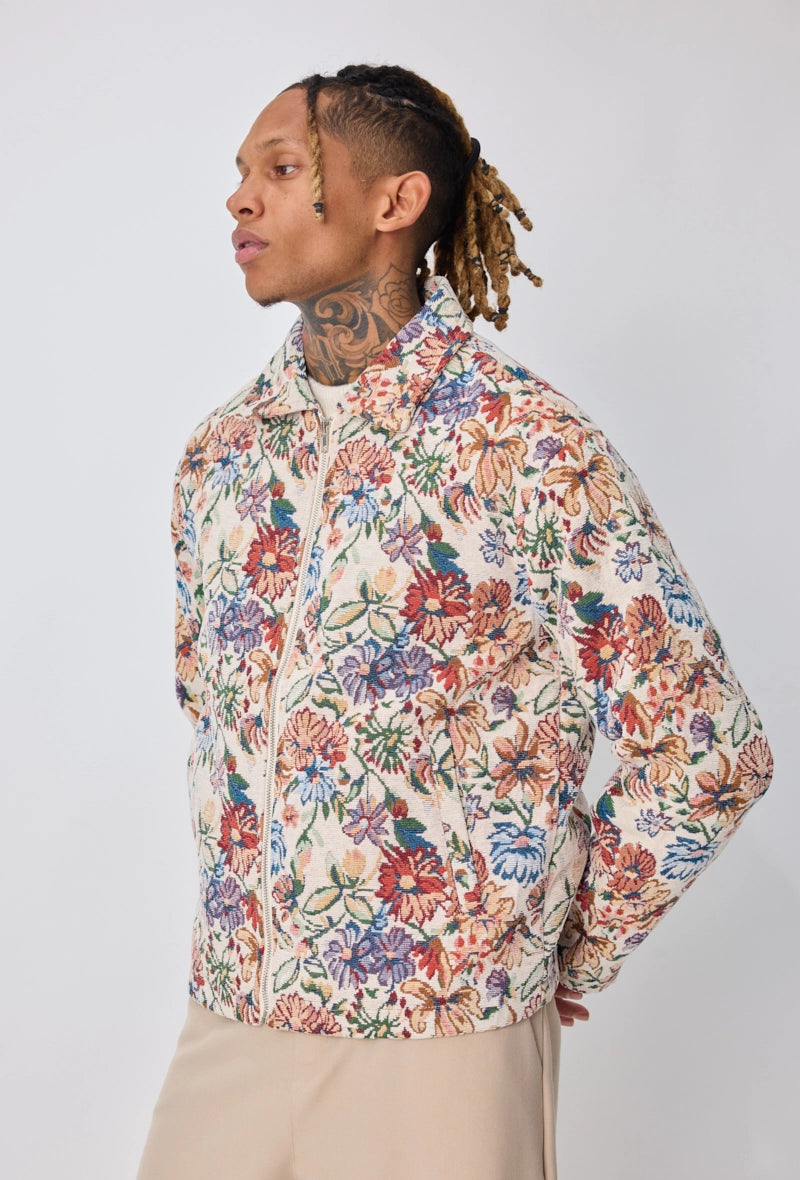 Veste à motif fleuri