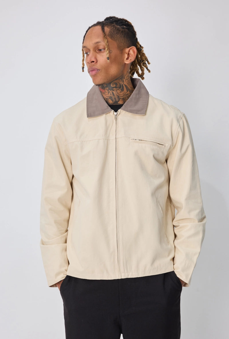 Veste homme façon polo avec fermeture zippée