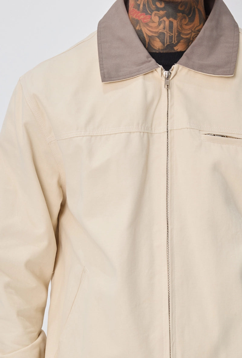 Veste homme façon polo avec fermeture zippée