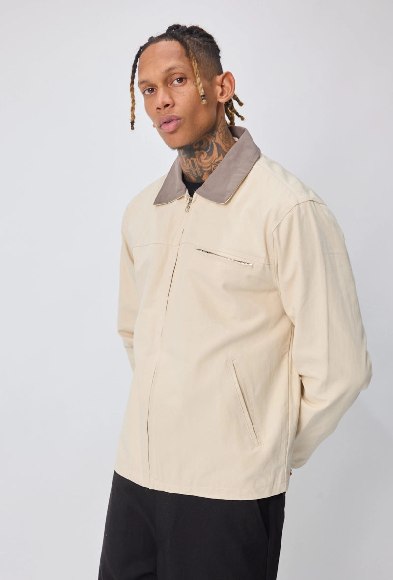 Veste homme façon polo avec fermeture zippée