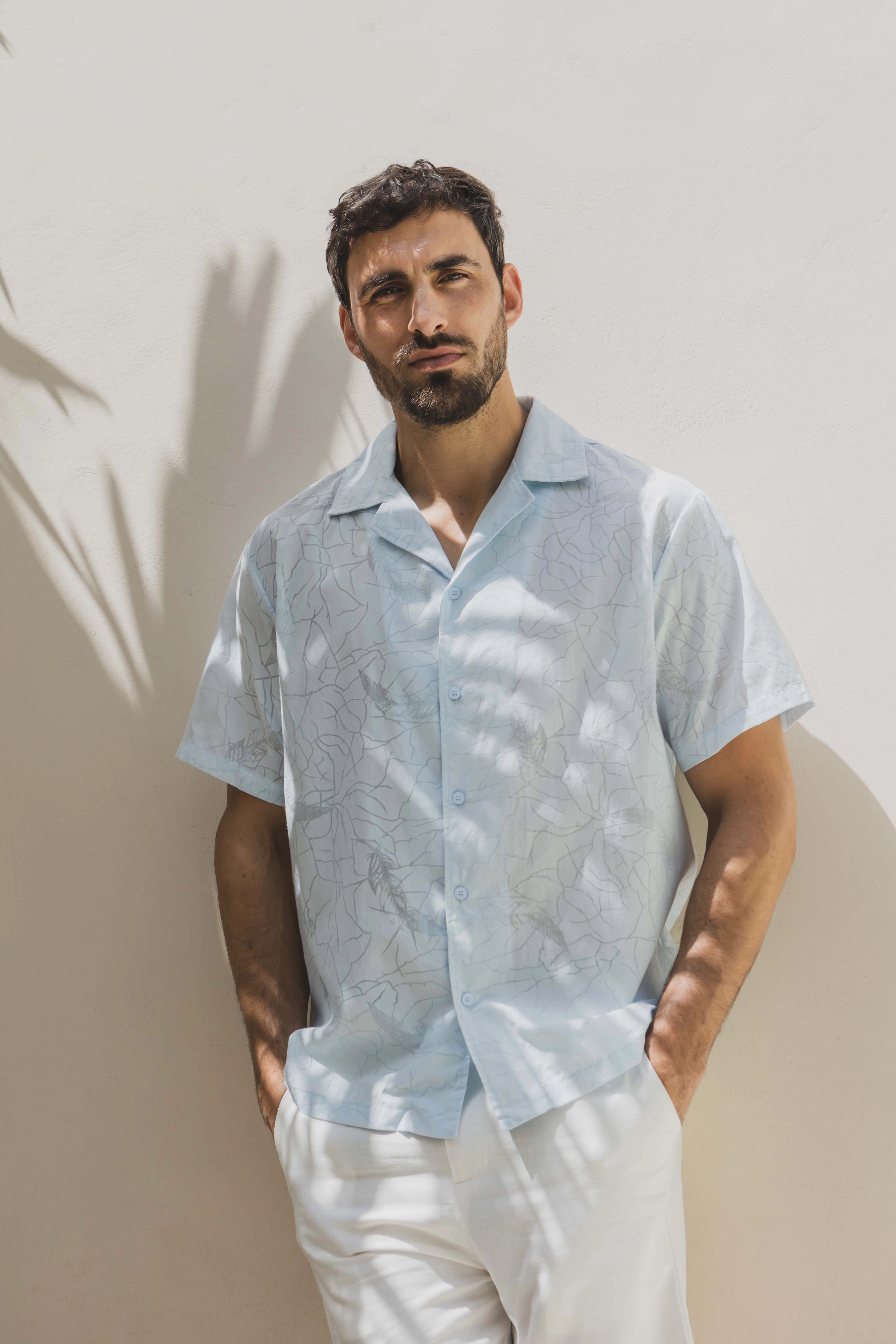 Chemise à manches courtes à motif