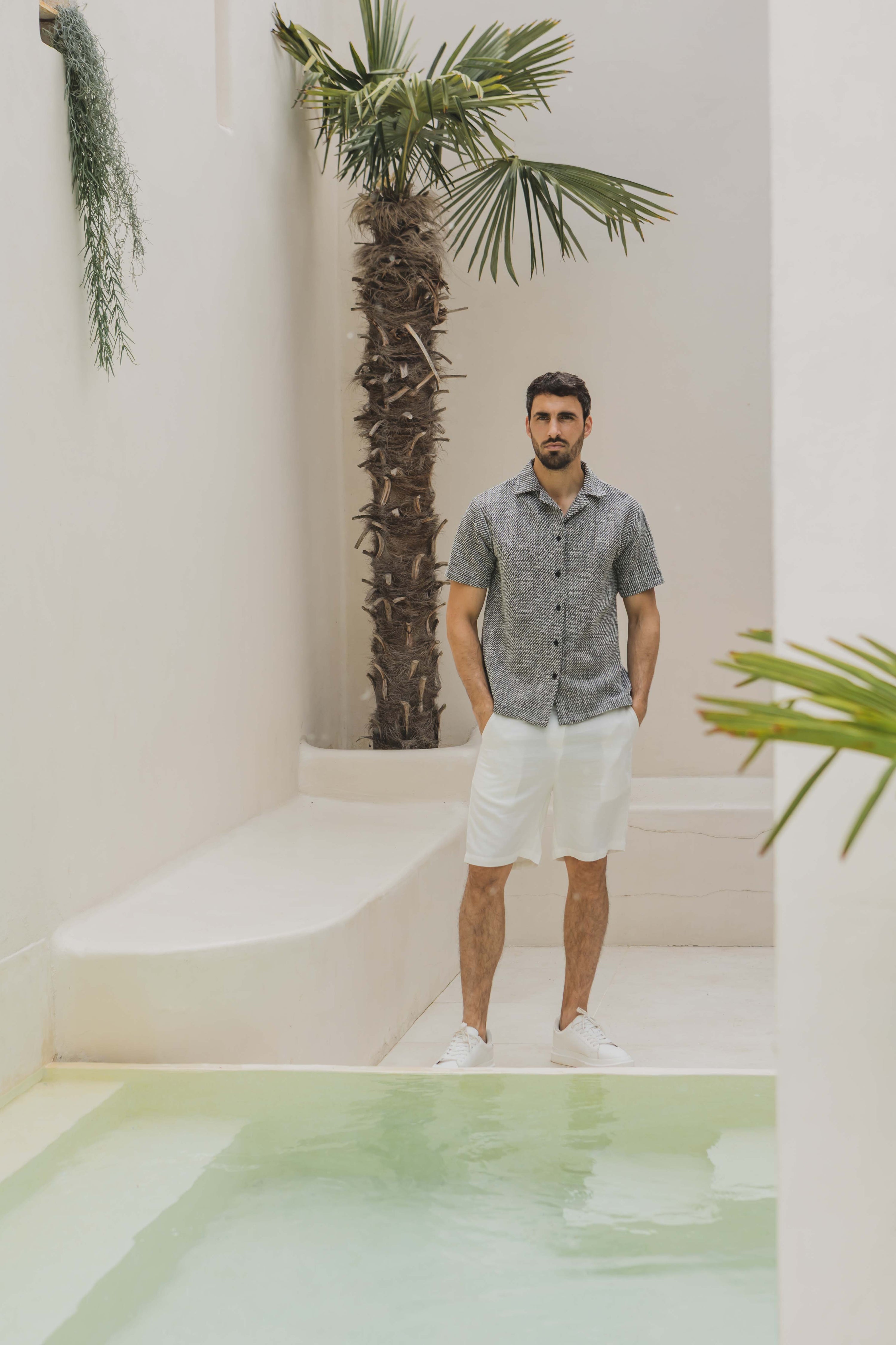 Chemise unie manches courtes