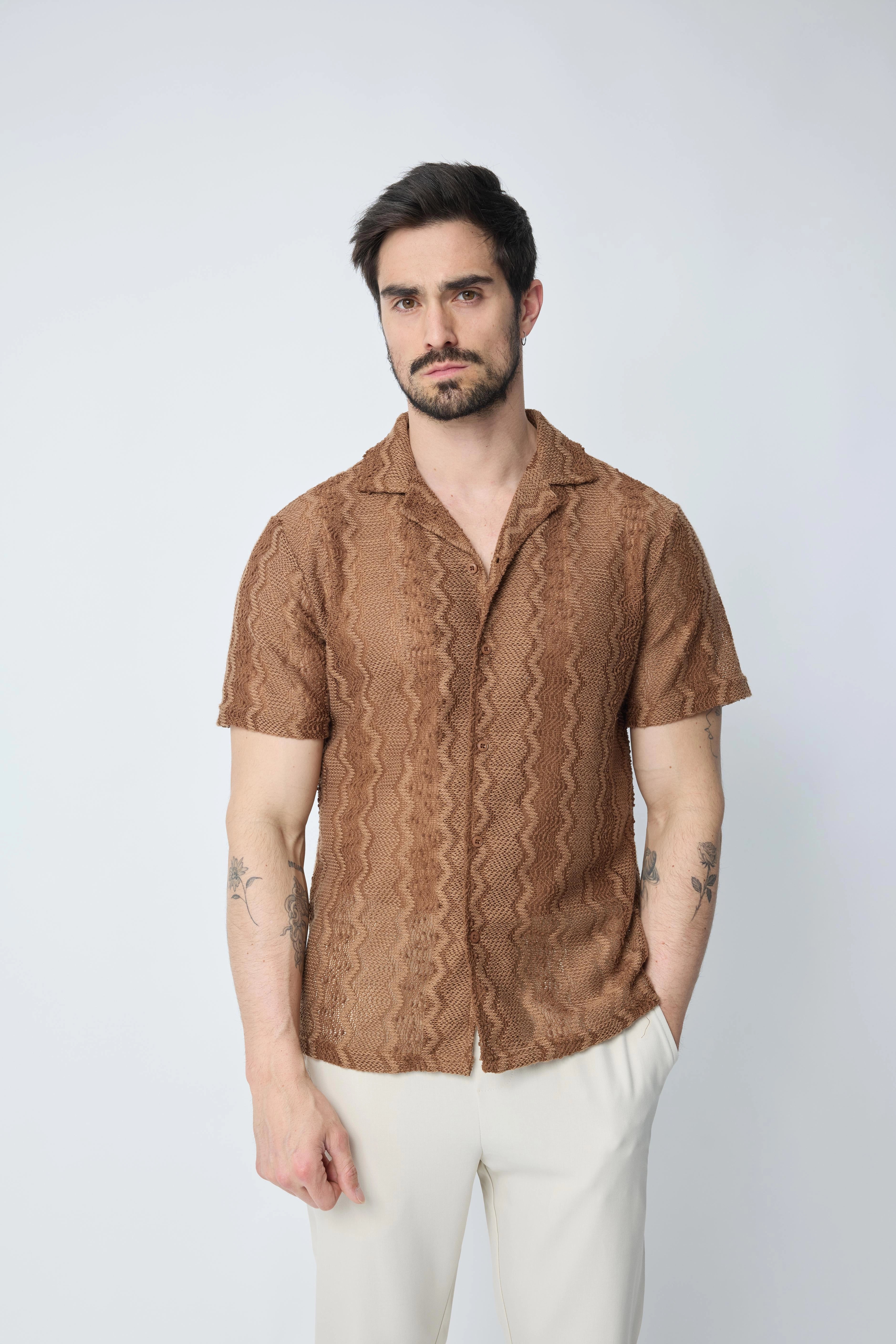 Chemise De Pêche Reel Legends Manches Courtes – Marron Taille L – Ventilée UPF 50