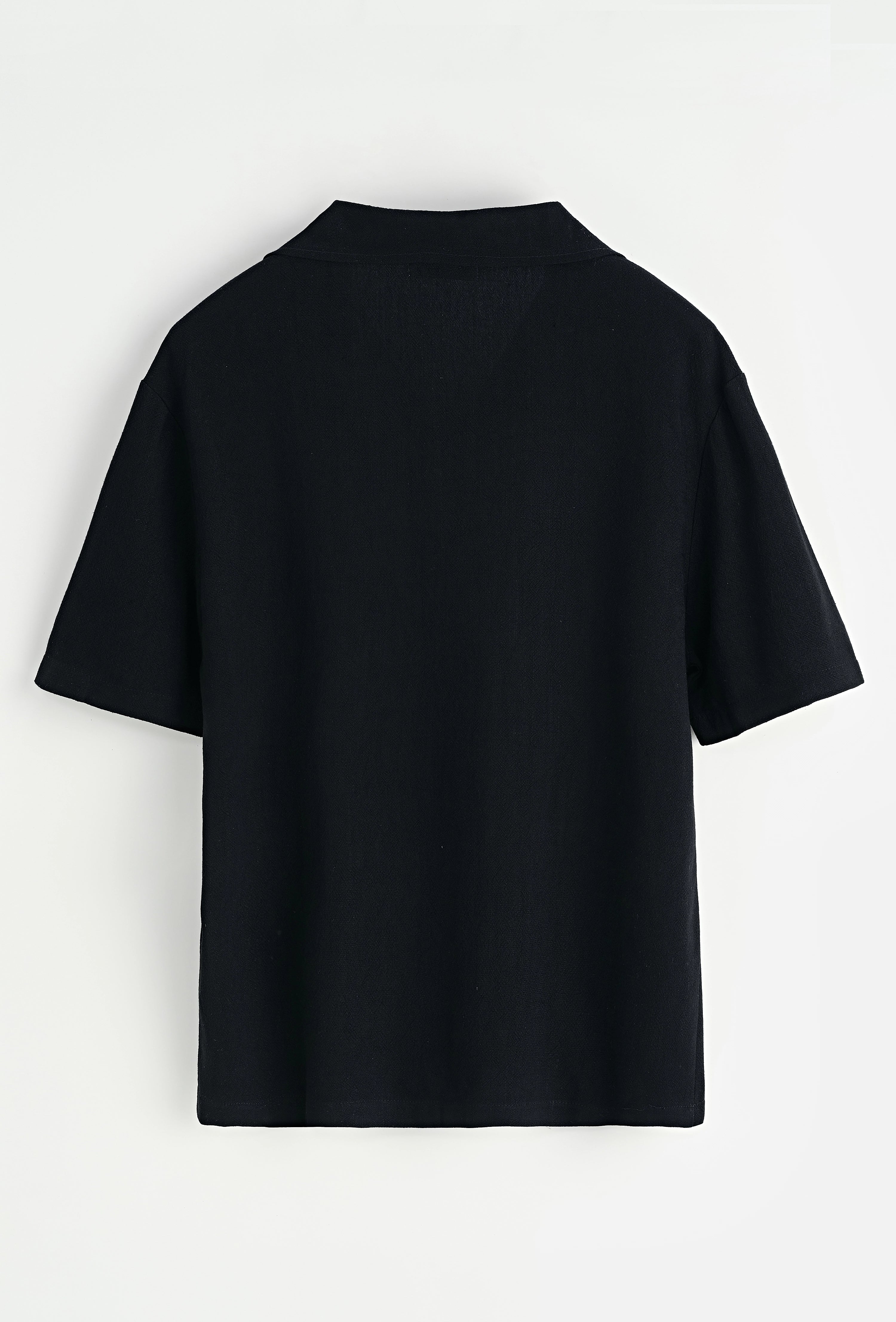 Chemise unie à boutons manches courtes