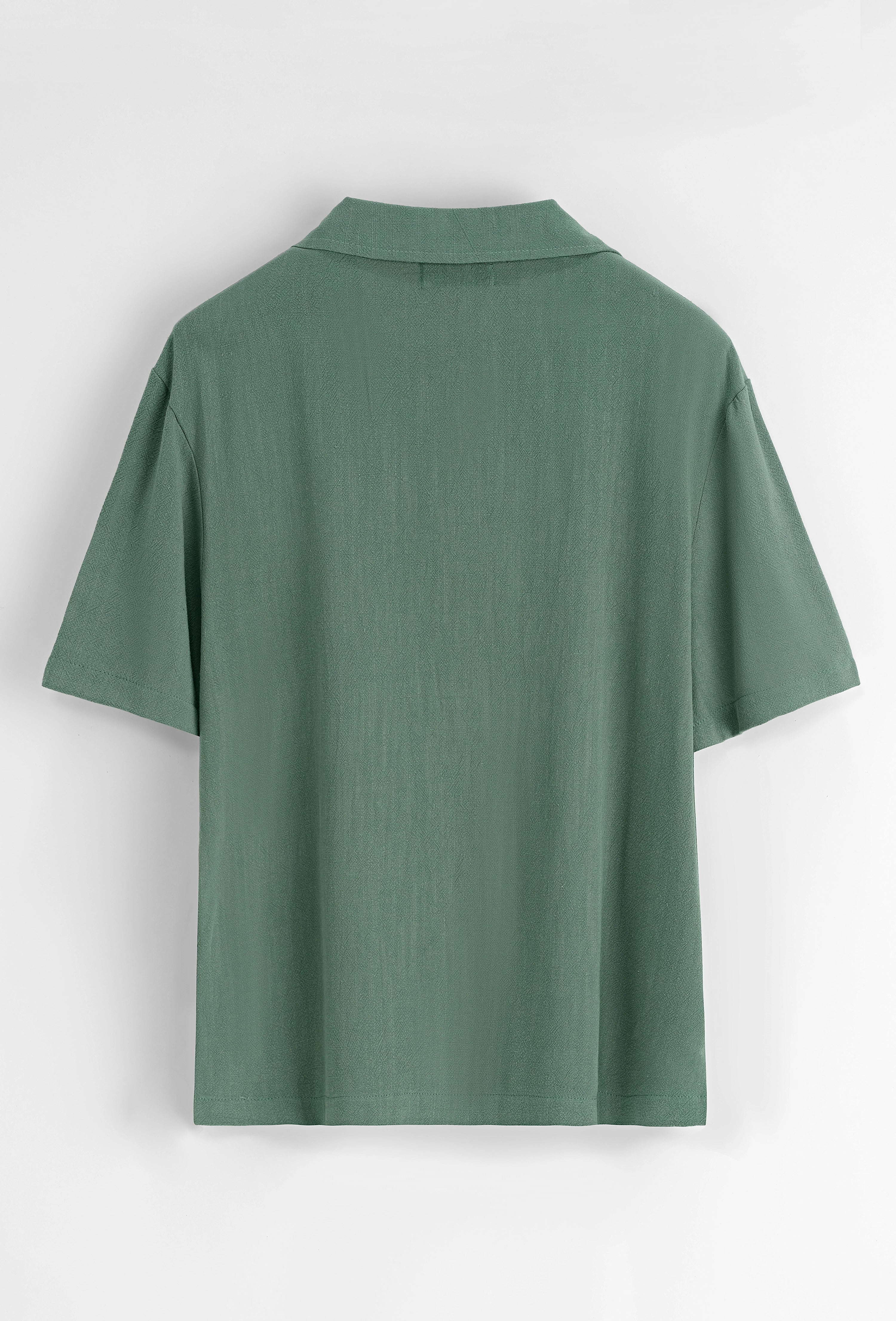 Chemise unie à boutons manches courtes