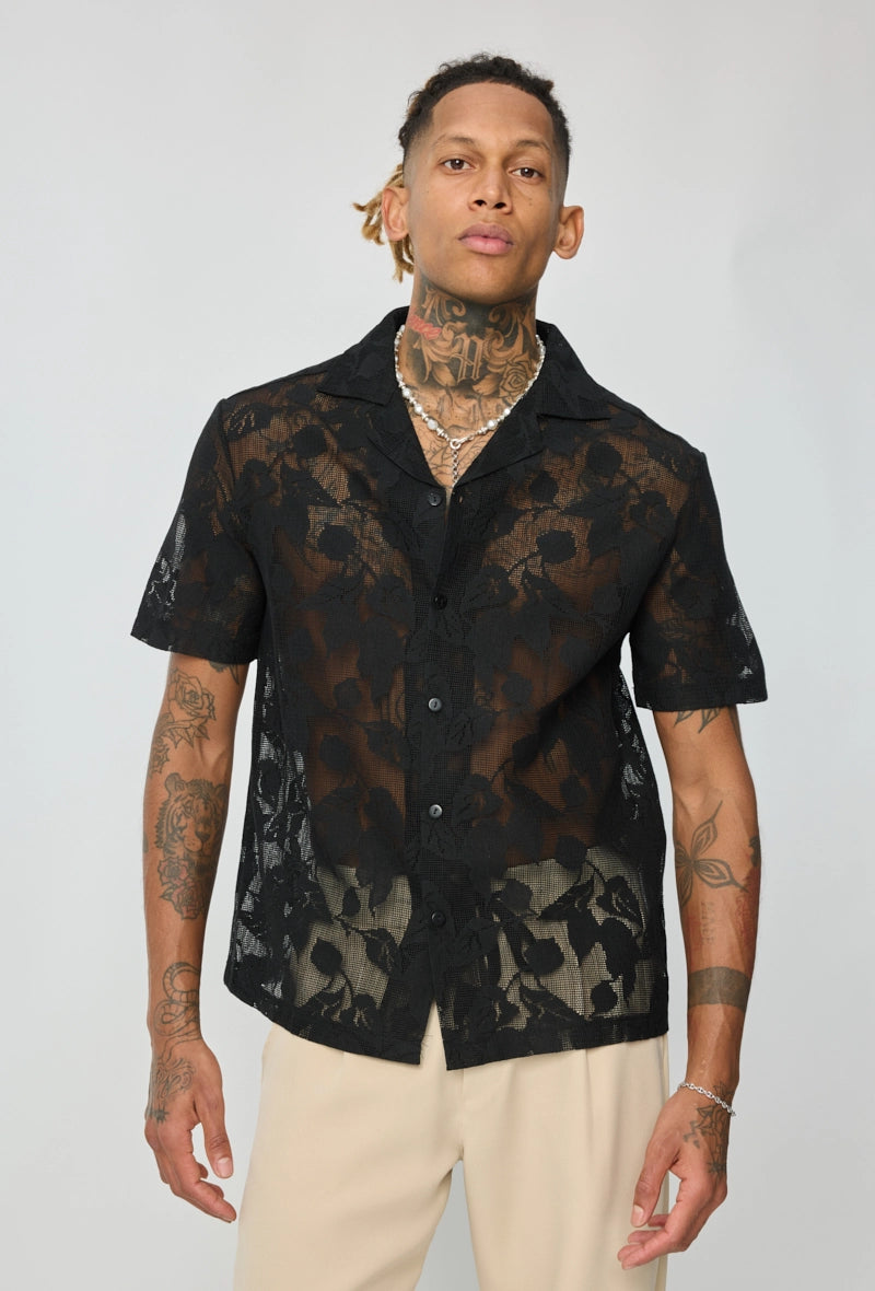 Chemise à motif fleuri