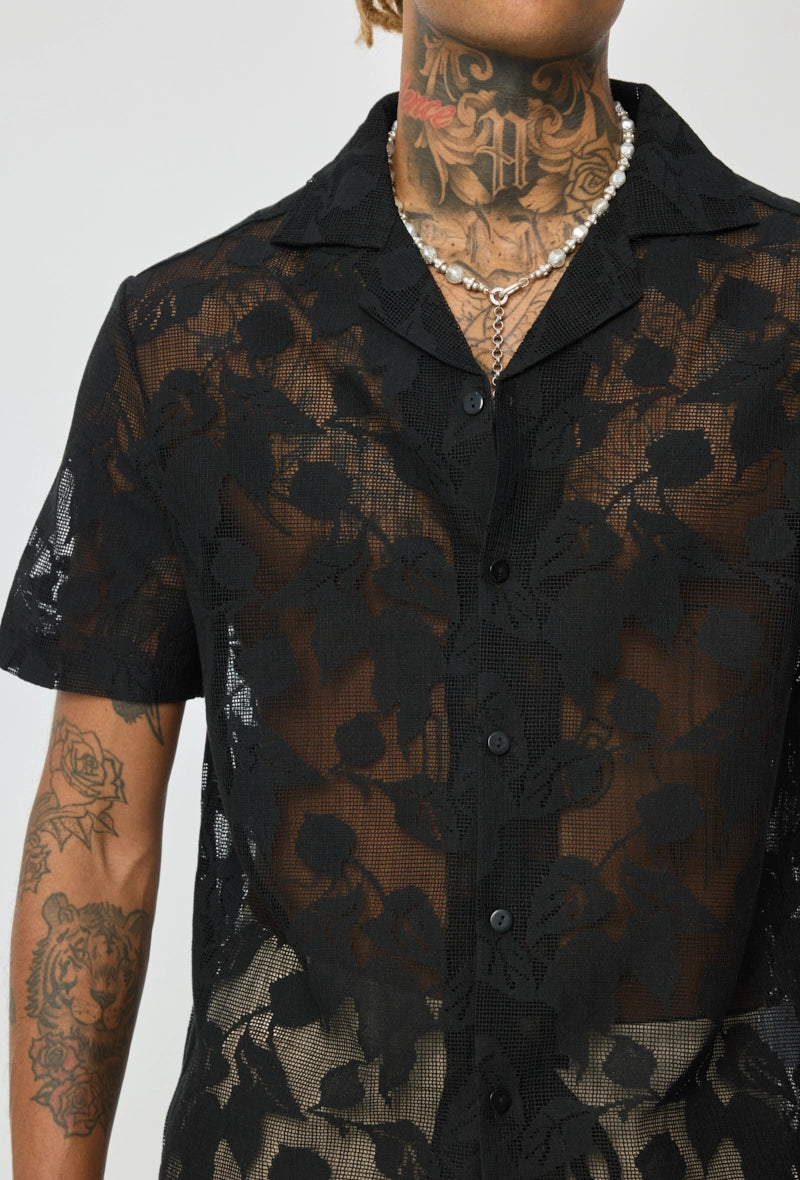 Chemise à motif fleuri