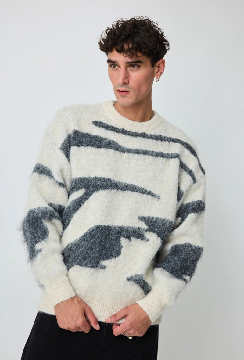 Pull sans capuche avec rayures verticales de couleur noir