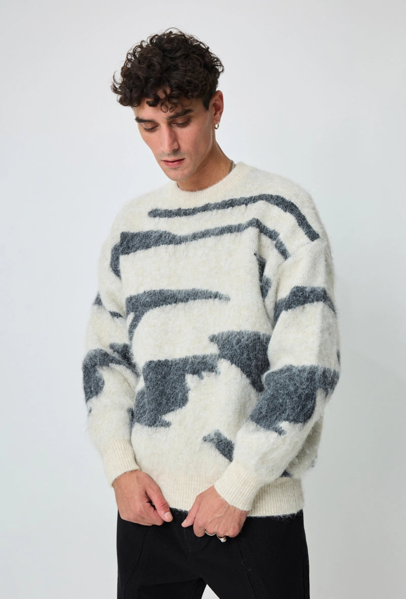 Pull sans capuche avec rayures verticales de couleur noir