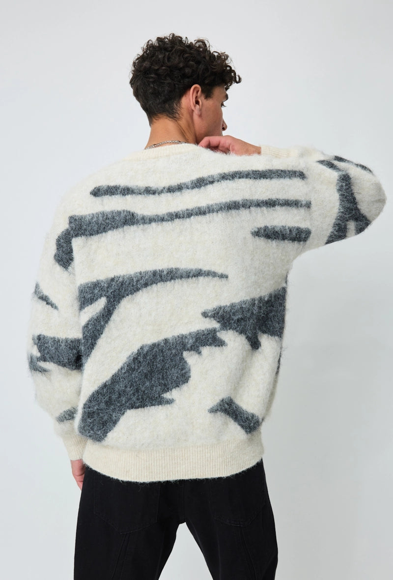 Pull sans capuche avec rayures verticales de couleur noir