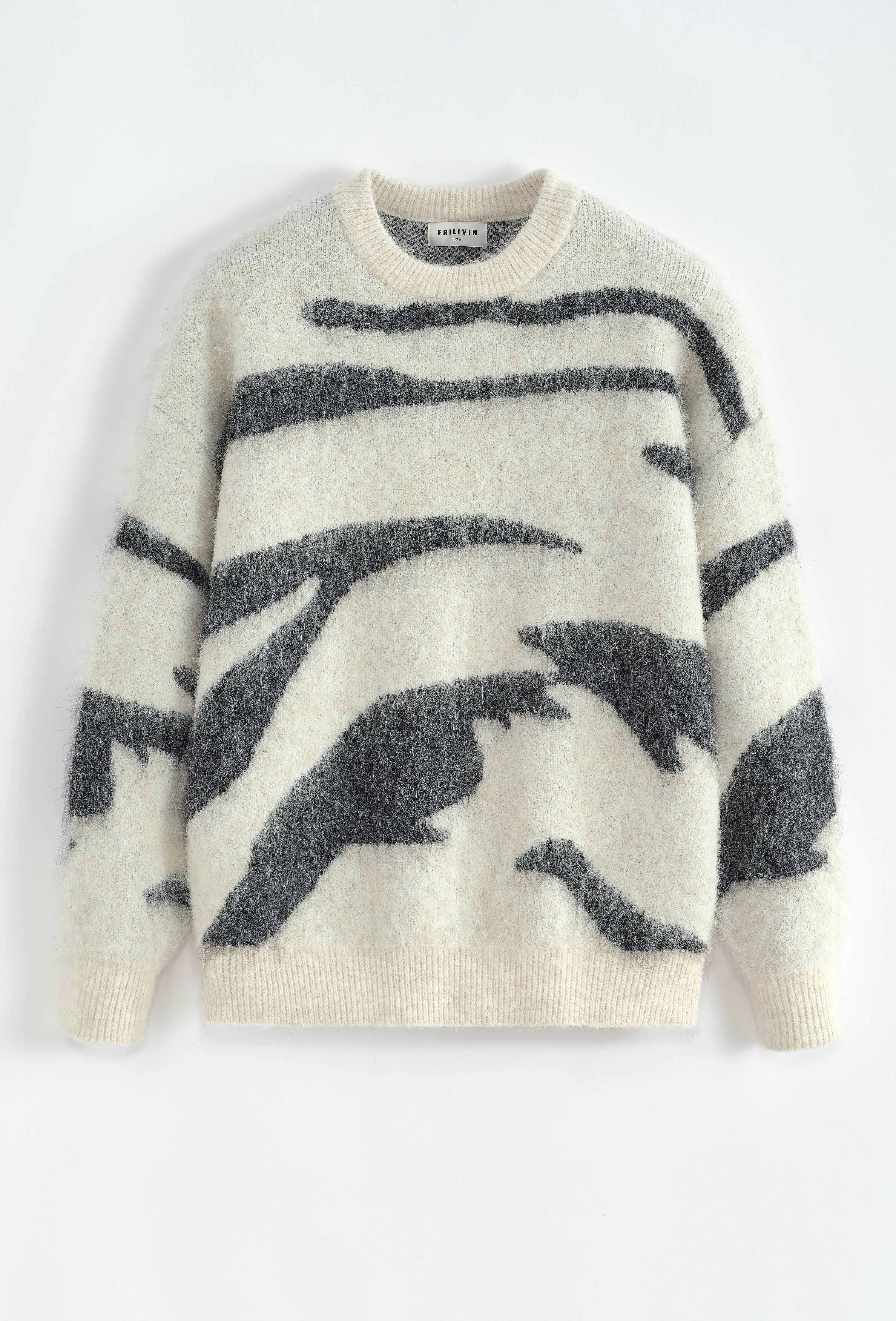 Pull sans capuche avec rayures verticales de couleur noir