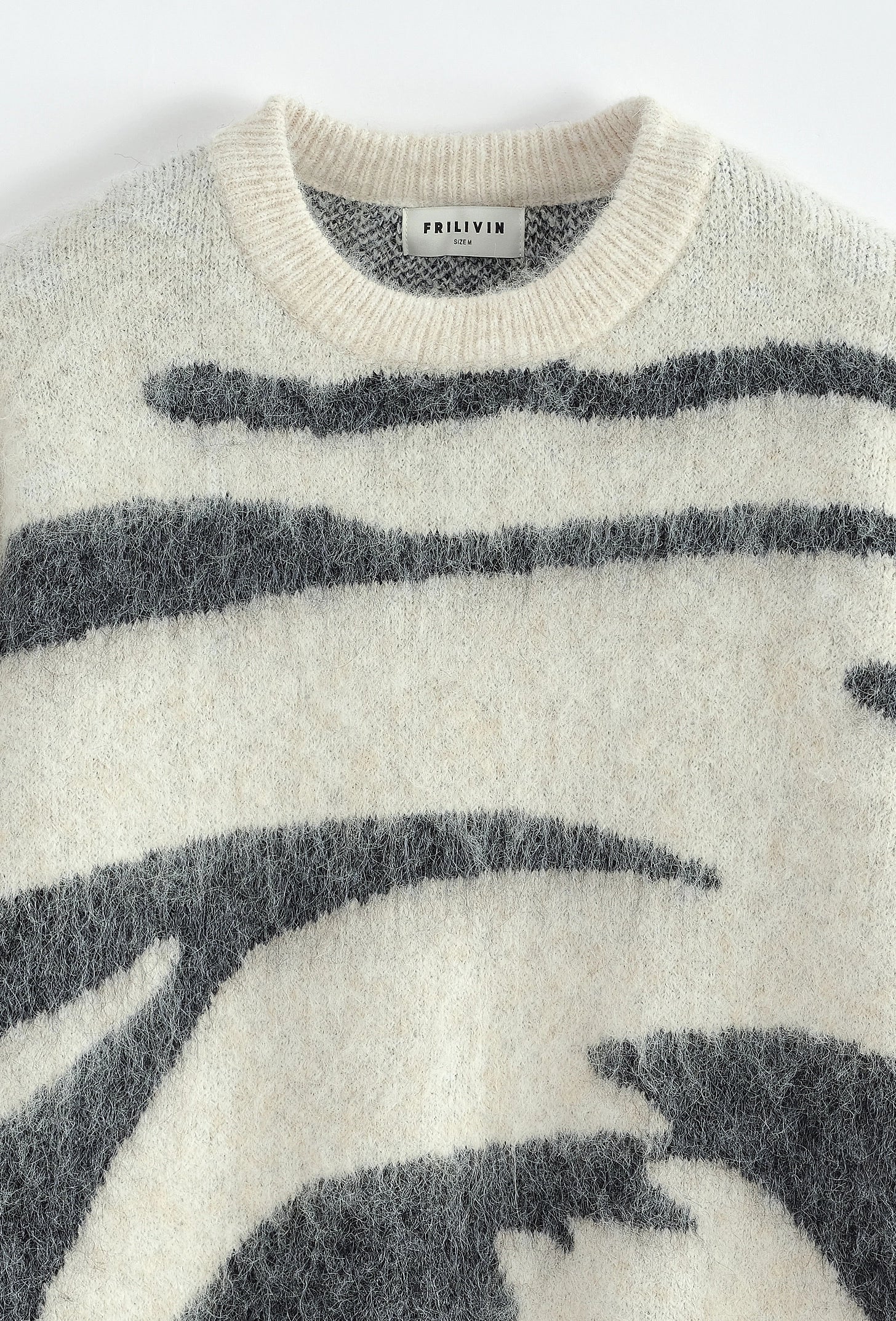 Pull sans capuche avec rayures verticales de couleur noir