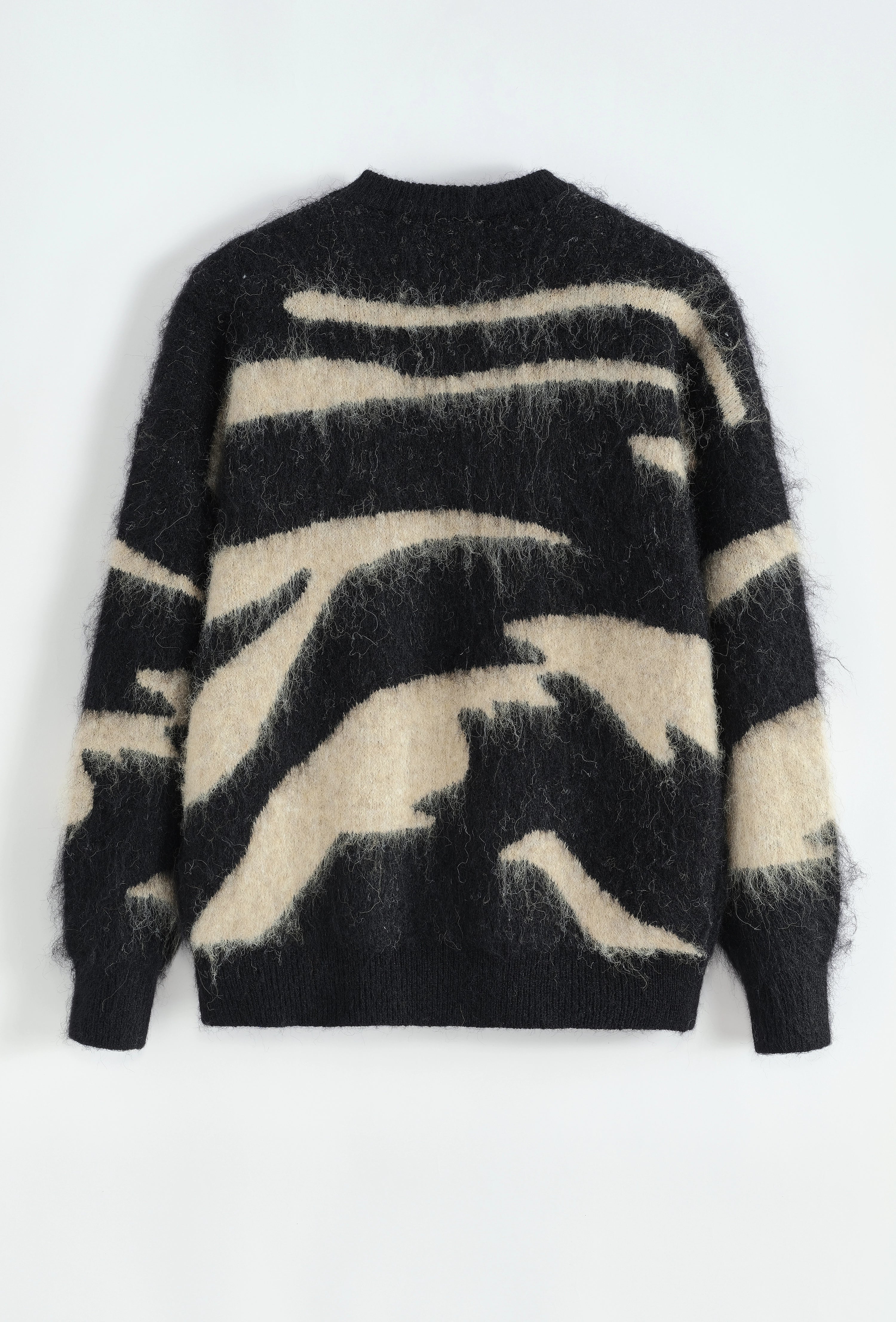 Pull sans capuche avec rayures verticales de couleur noir