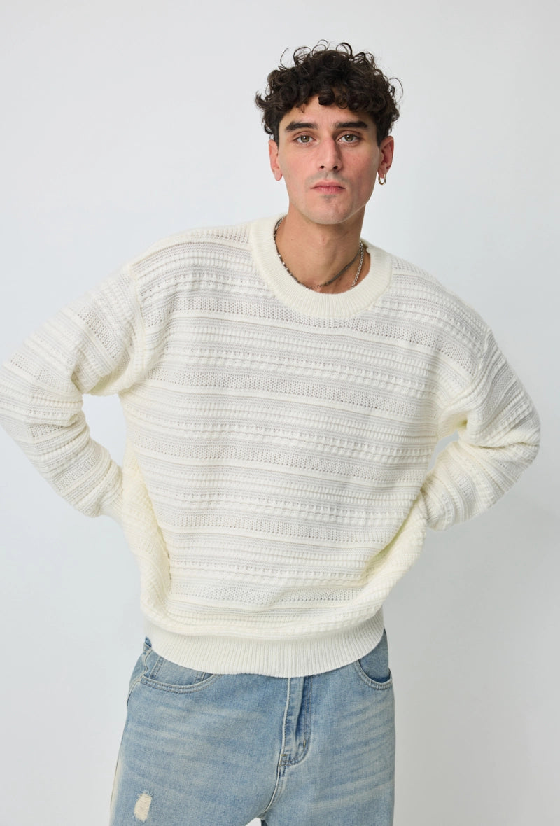 Pull uni à col rond