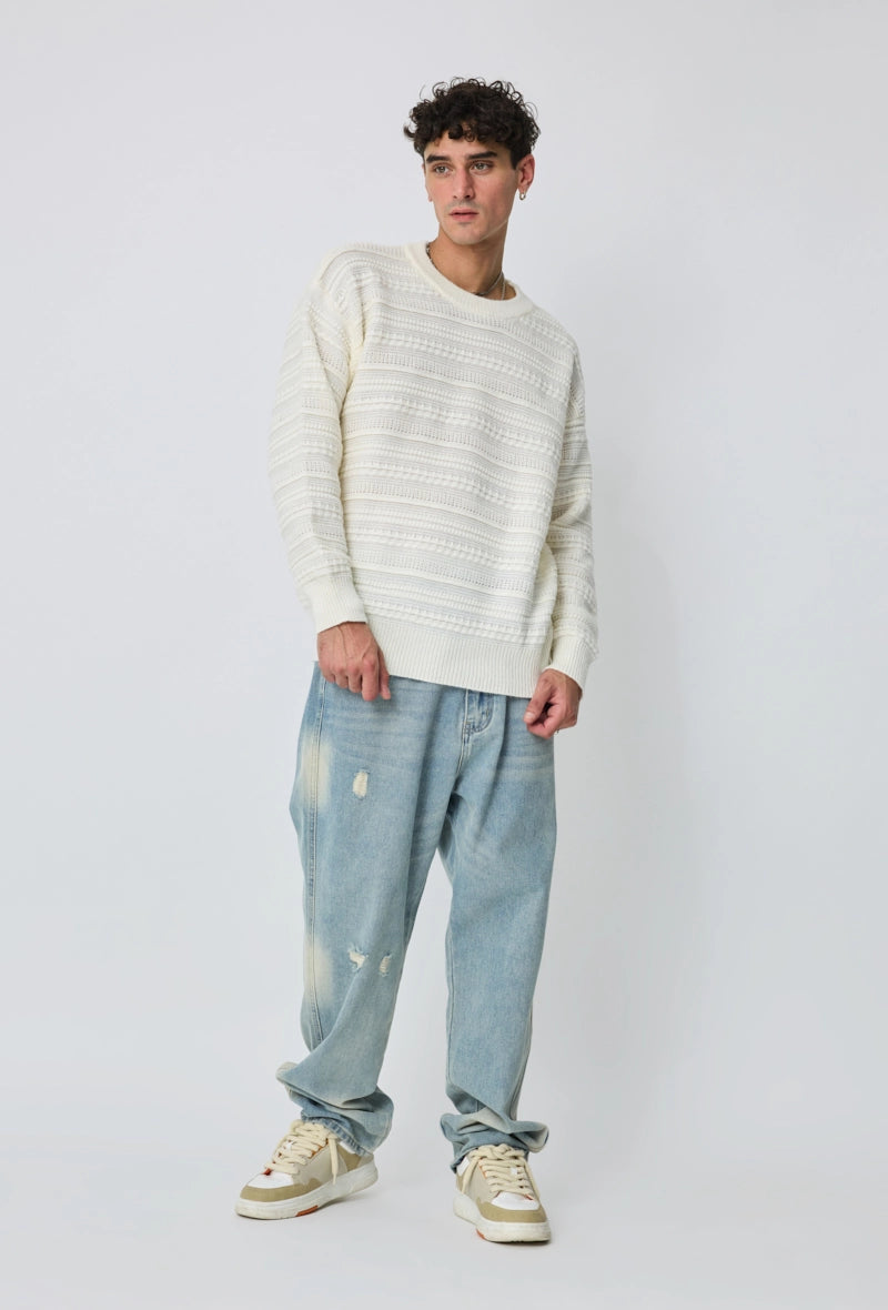 Pull uni à col rond