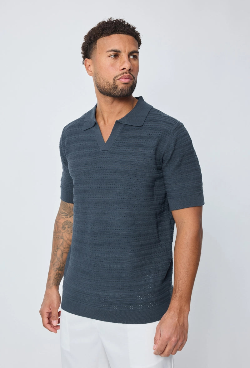 Polo basique col ouvert à revers