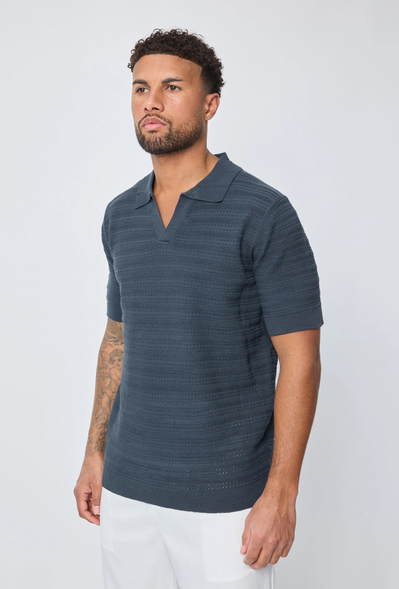 Polo basique col ouvert à revers