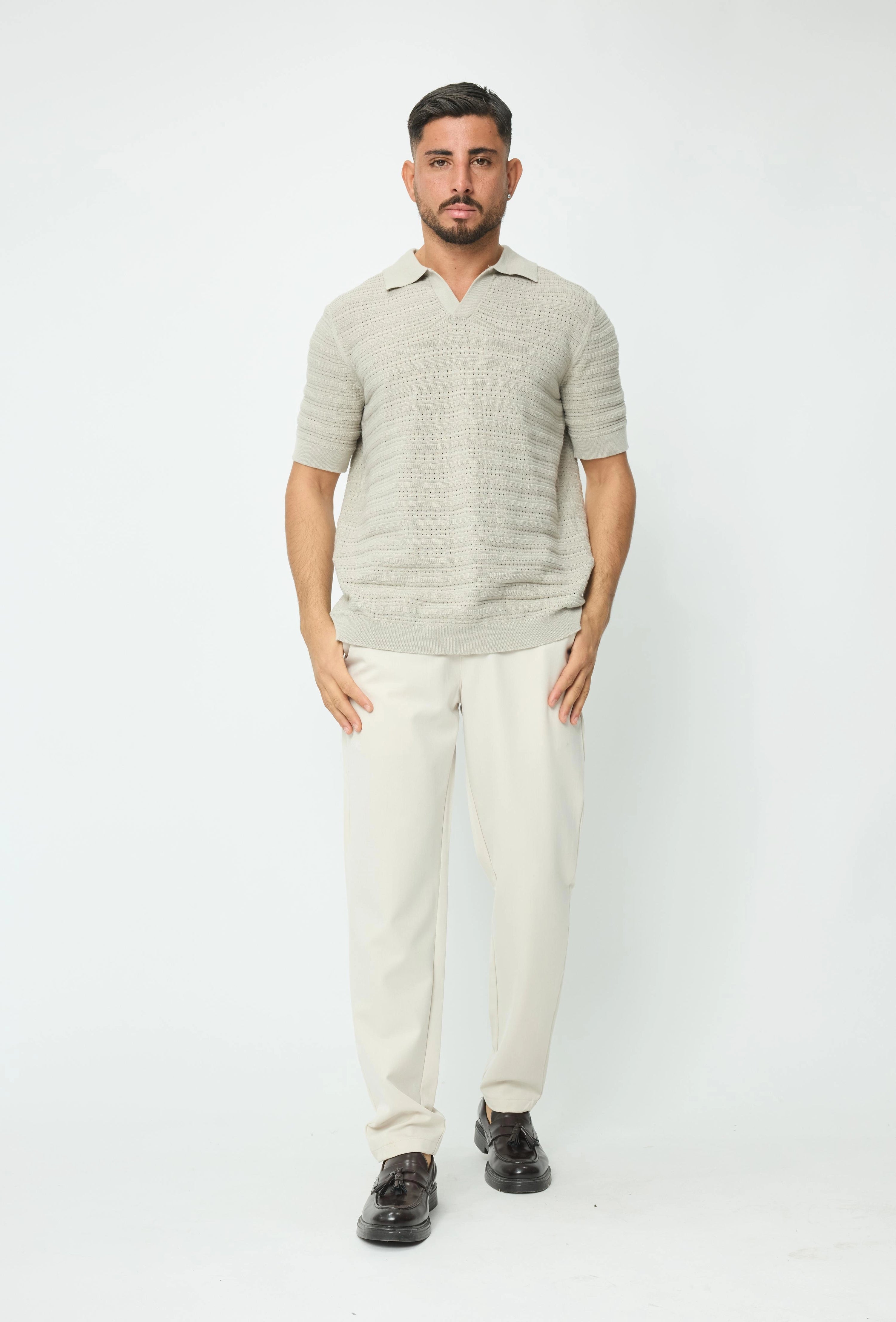 Polo basique col ouvert à revers