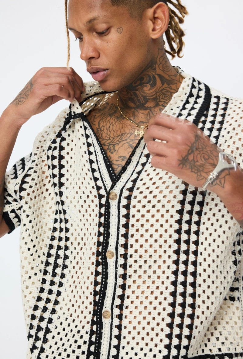 Chemise à motif crochet
