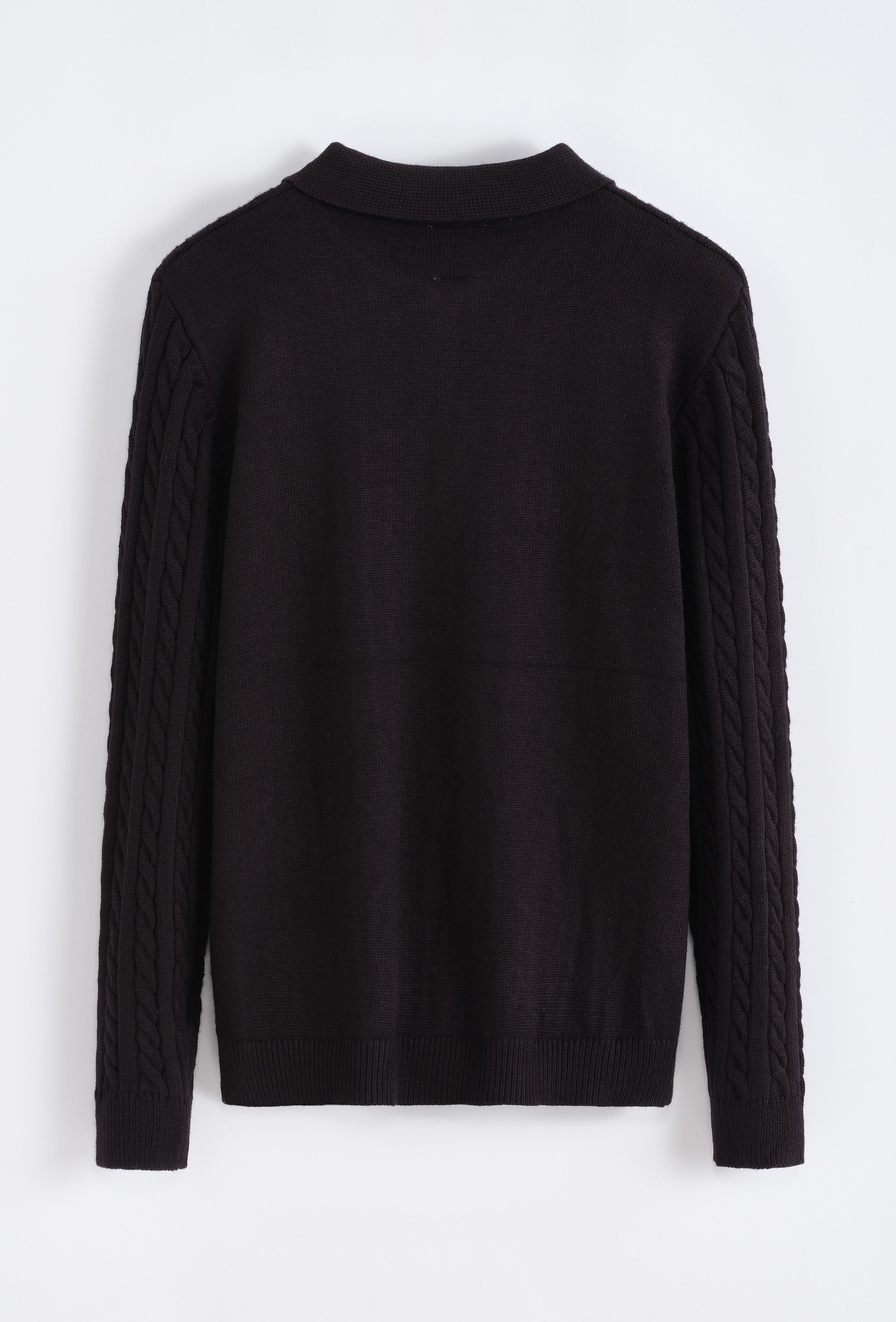 Pull à zip avec motif col polo