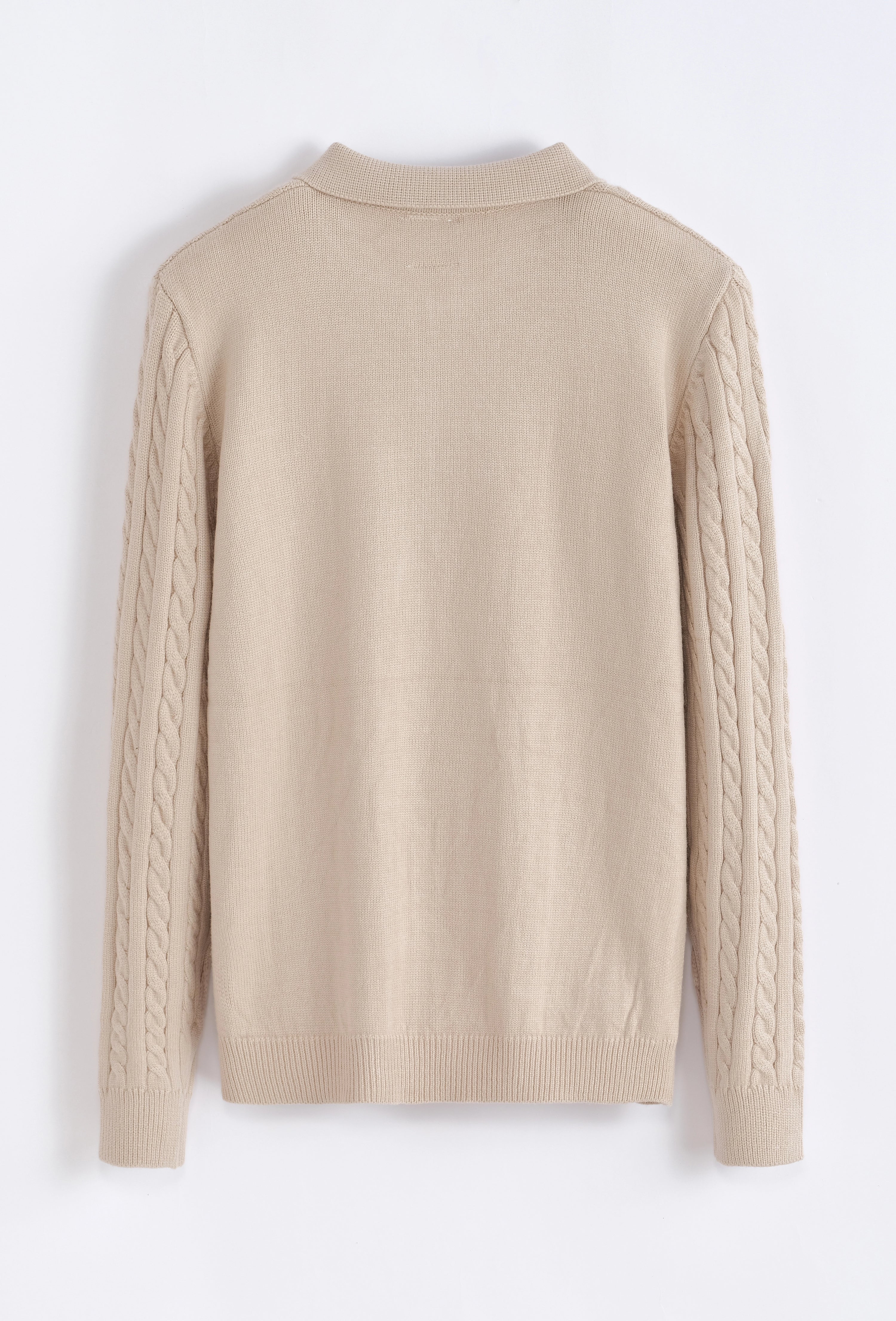 Pull à zip avec motif col polo