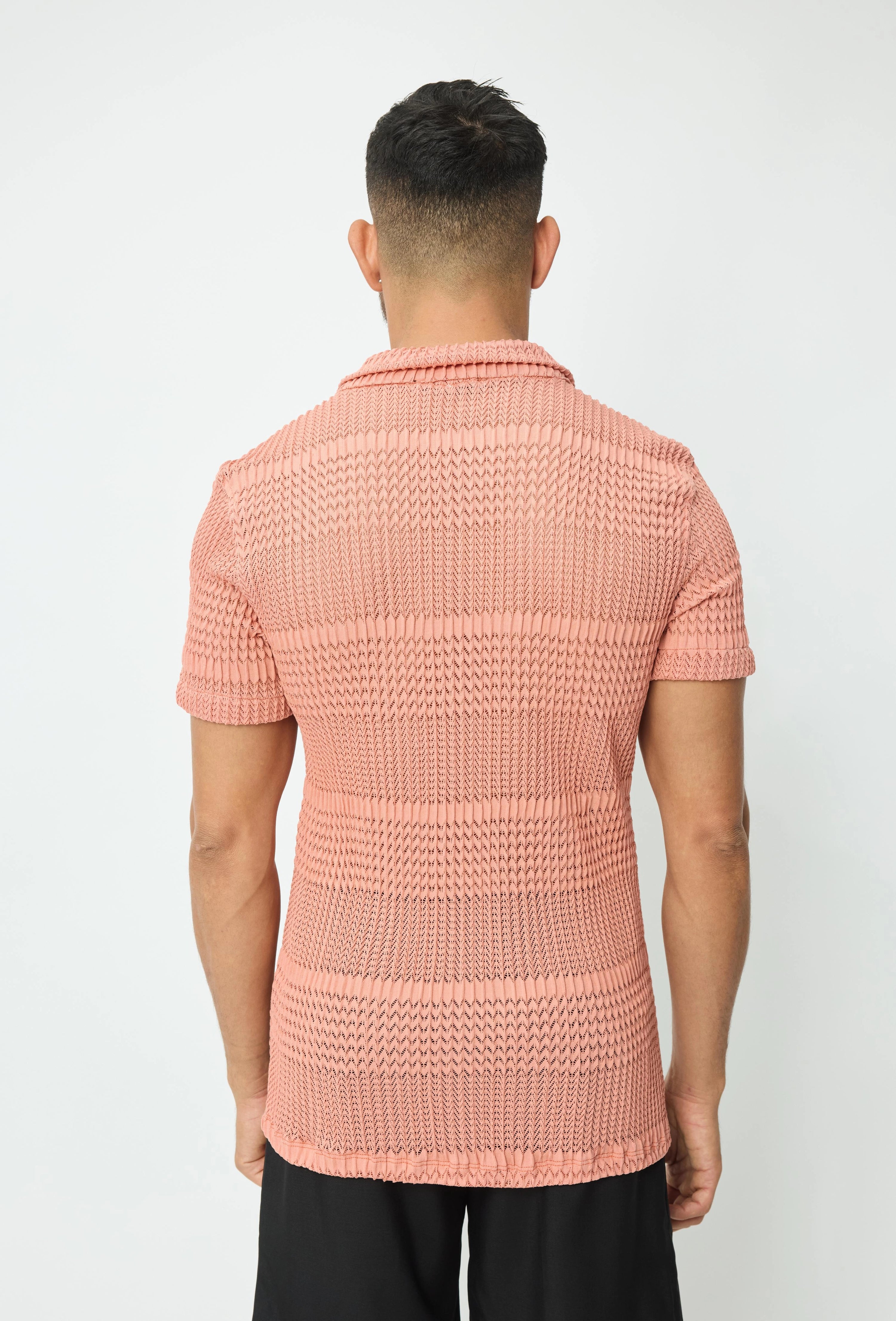 Chemise unie effet tissé transparent