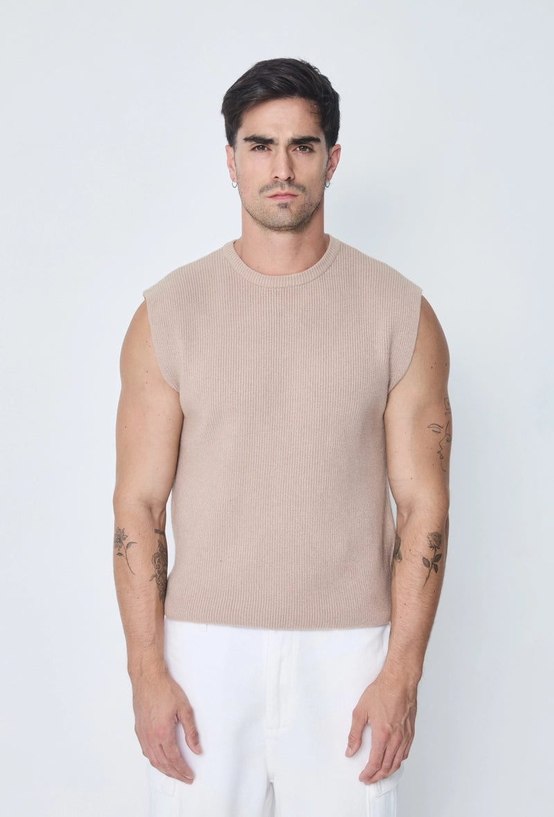 Sleeveless knit sweater – Frilivin