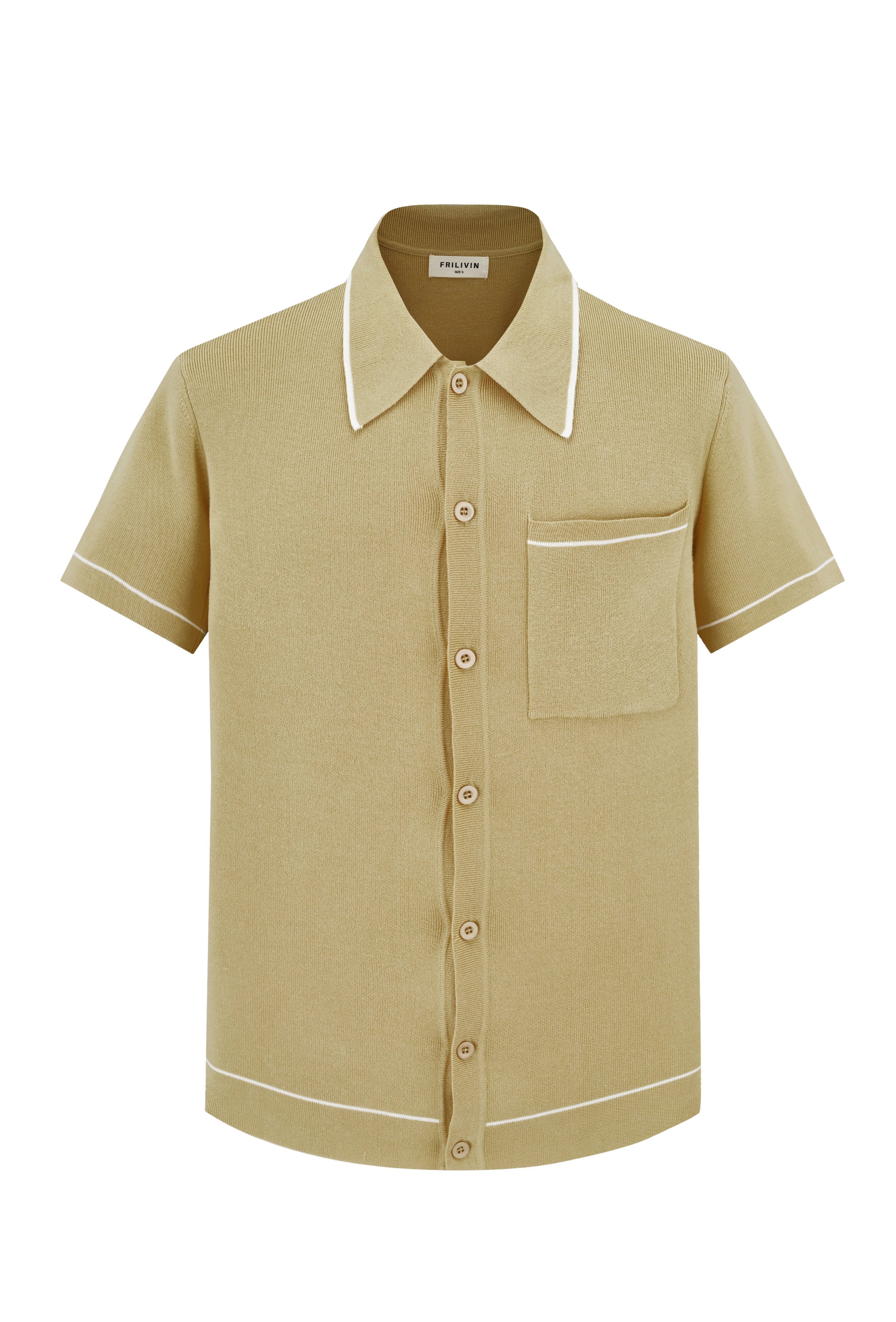 Polo boutonné à col contrasté