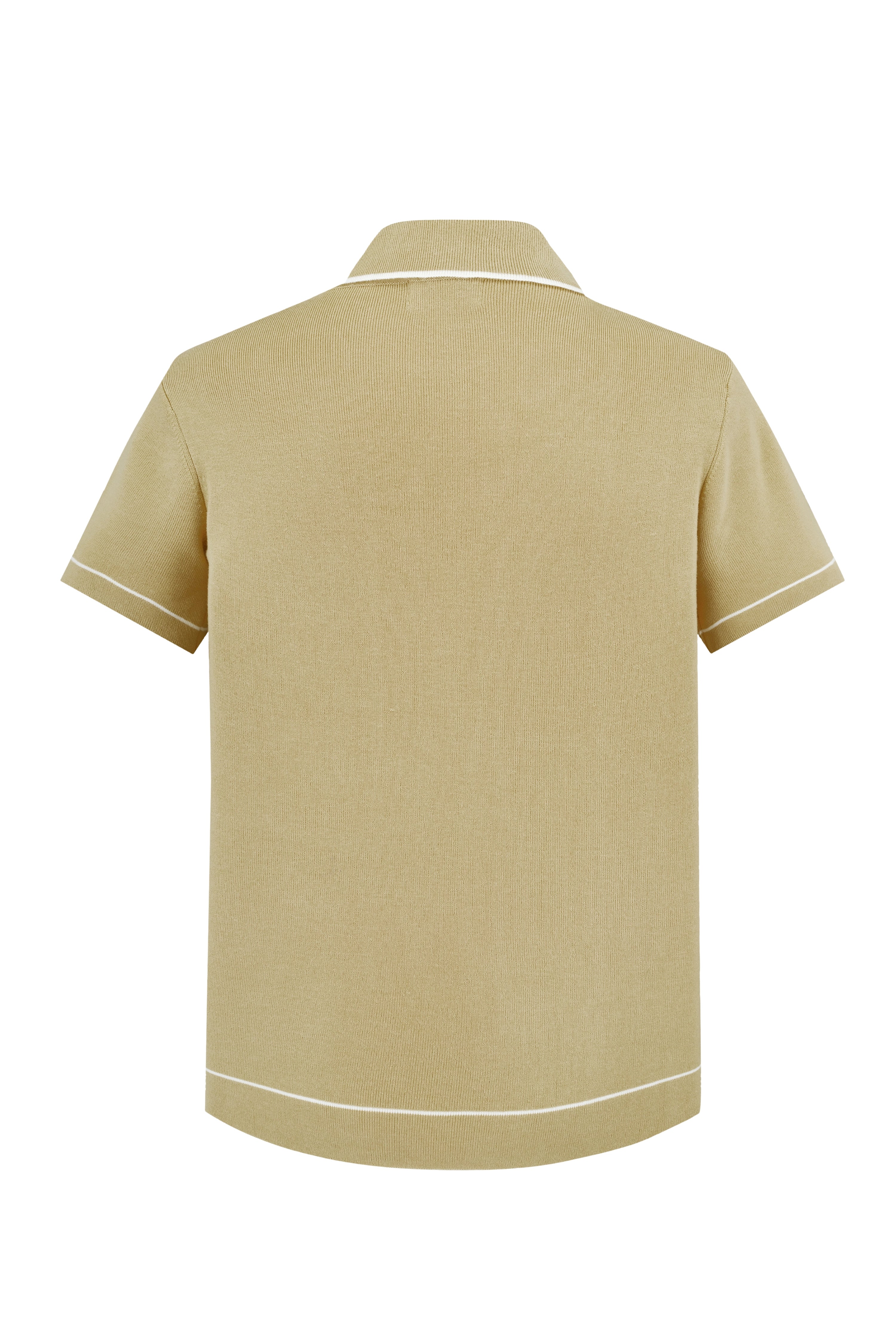 Polo boutonné à col contrasté