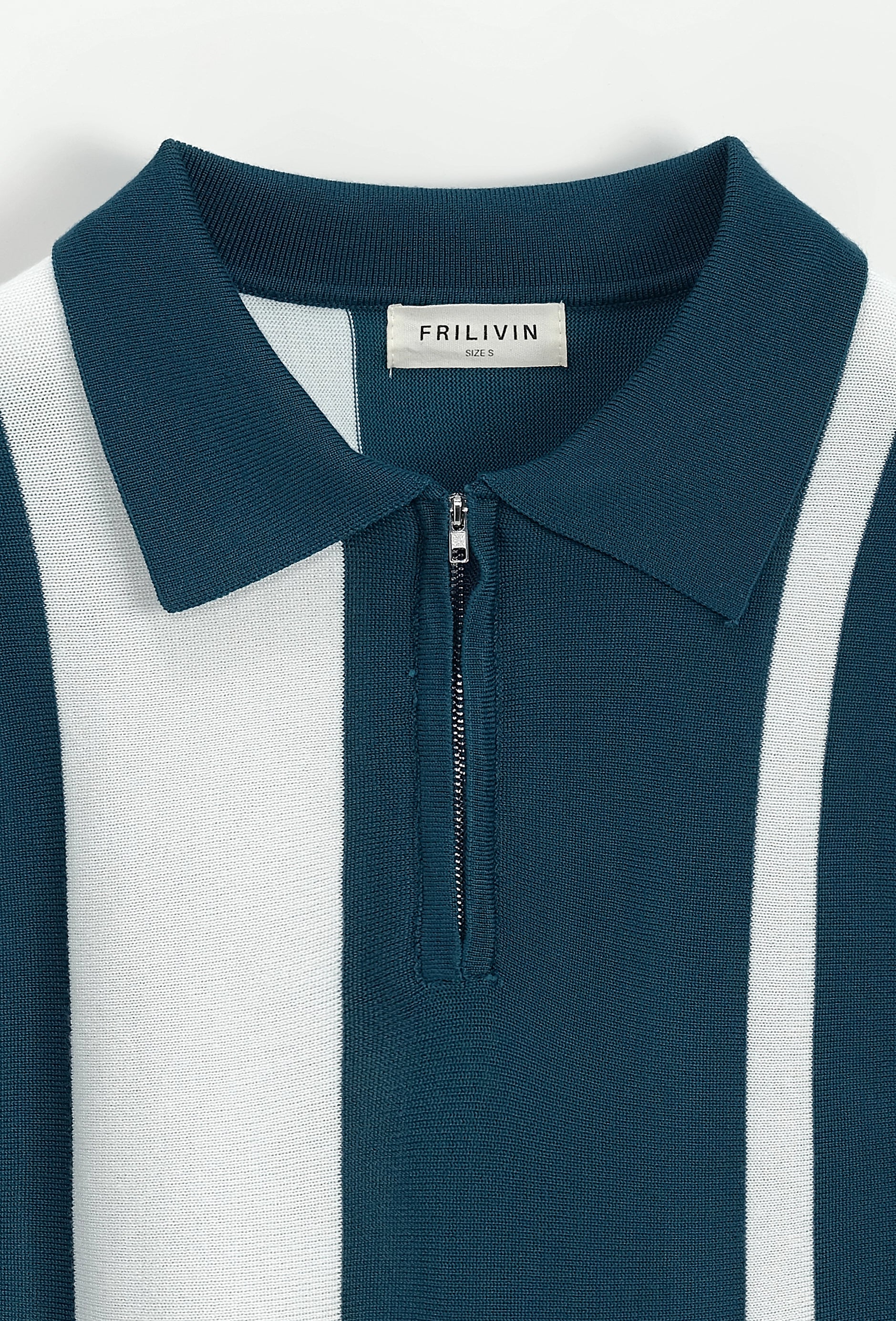 Side-striped zipped polo shirt