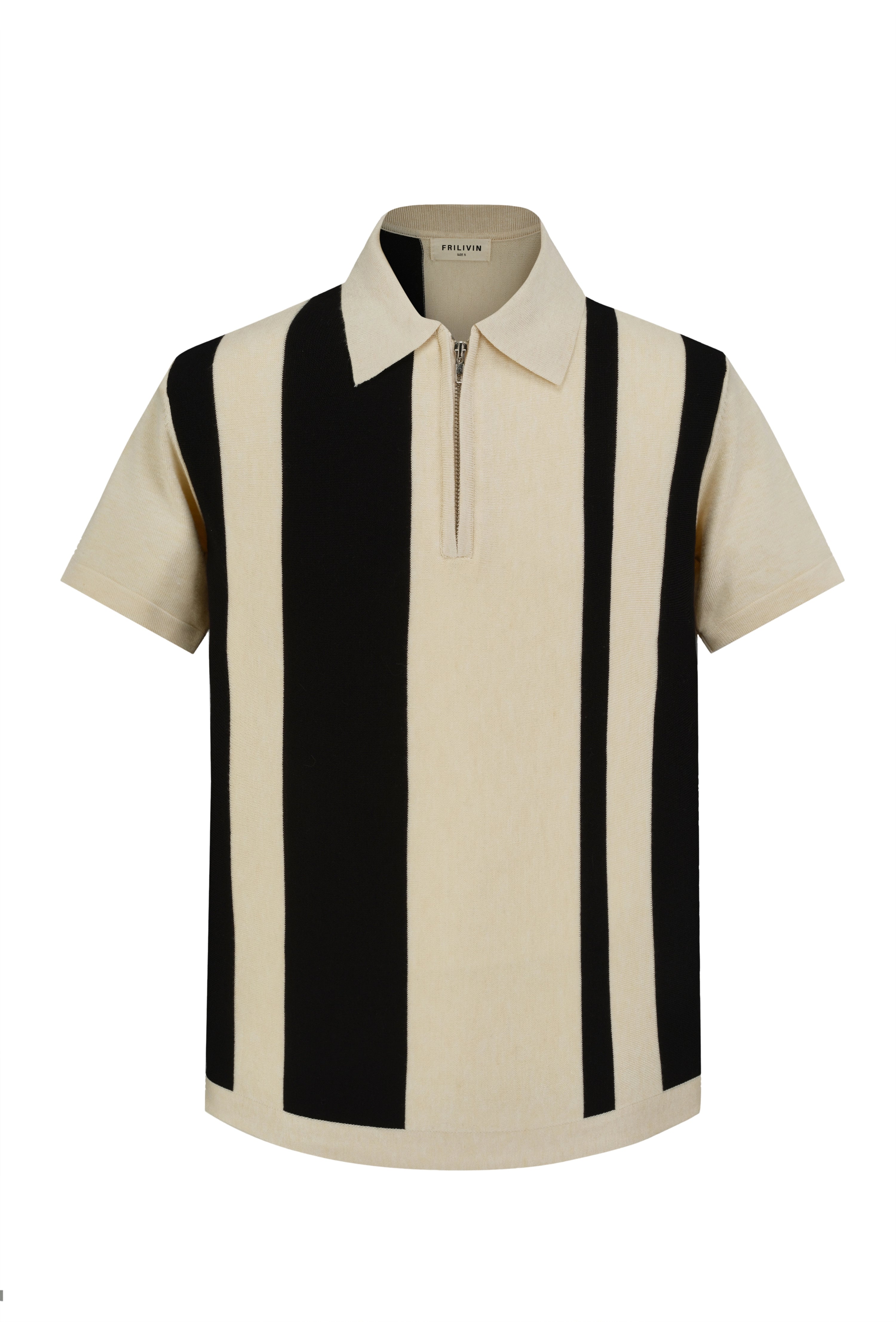Side-striped zipped polo shirt