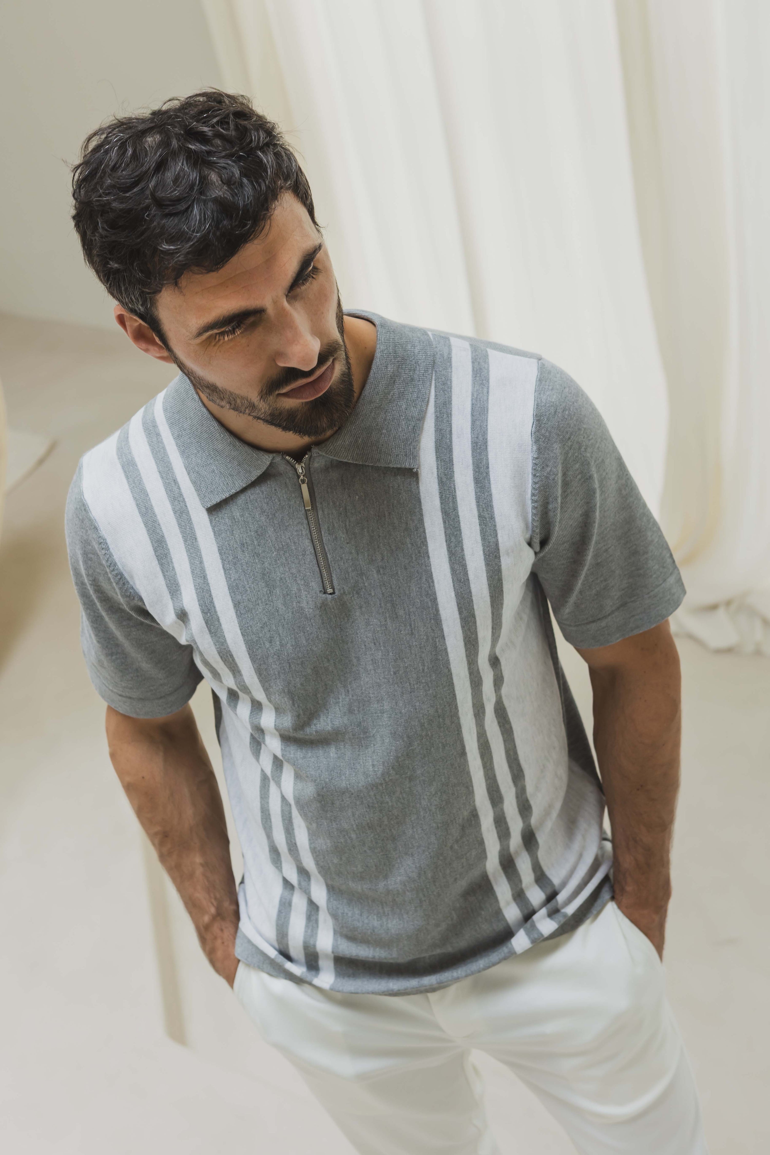 Polo avec détail à rayure