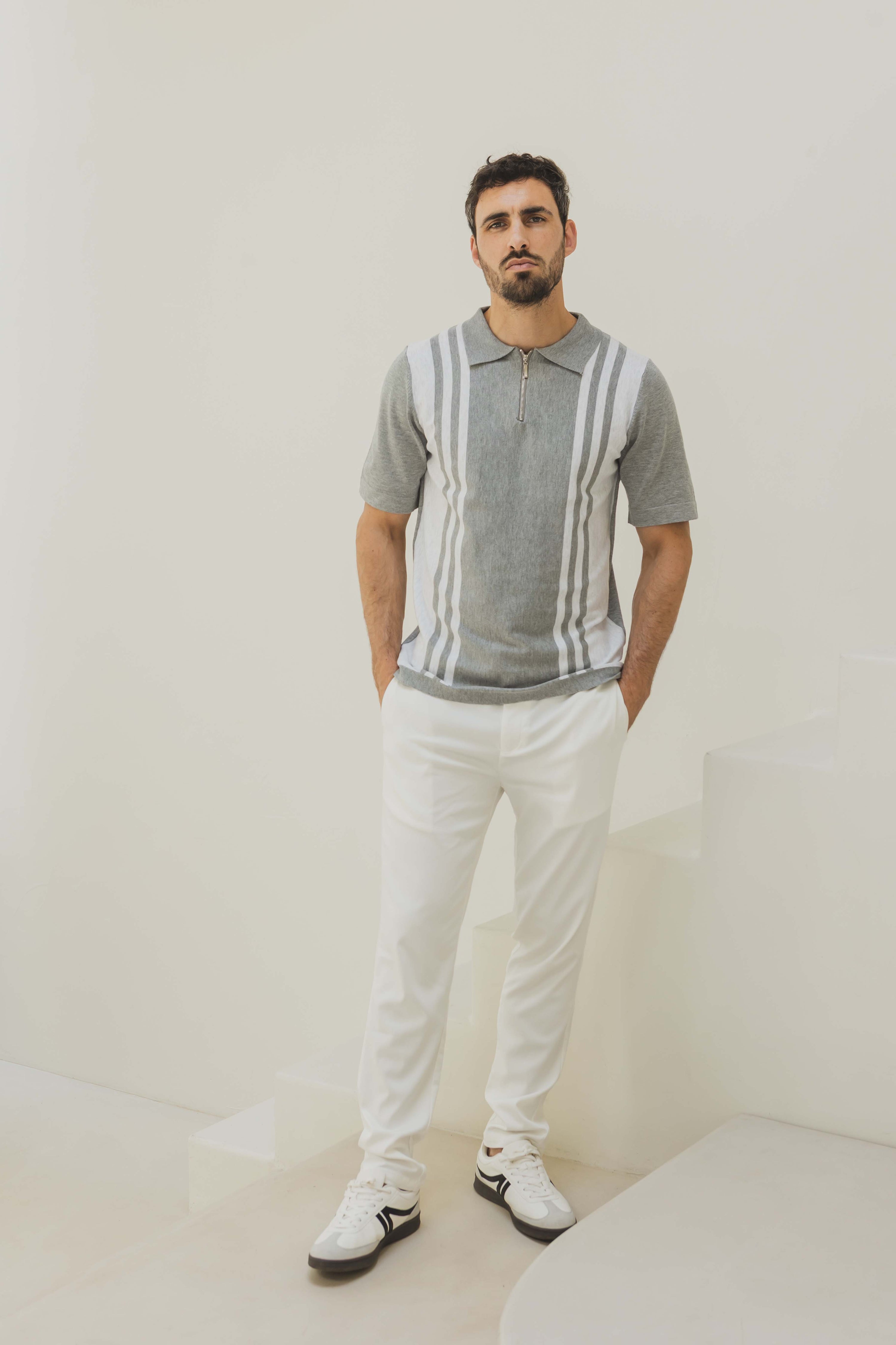 Polo avec détail à rayure