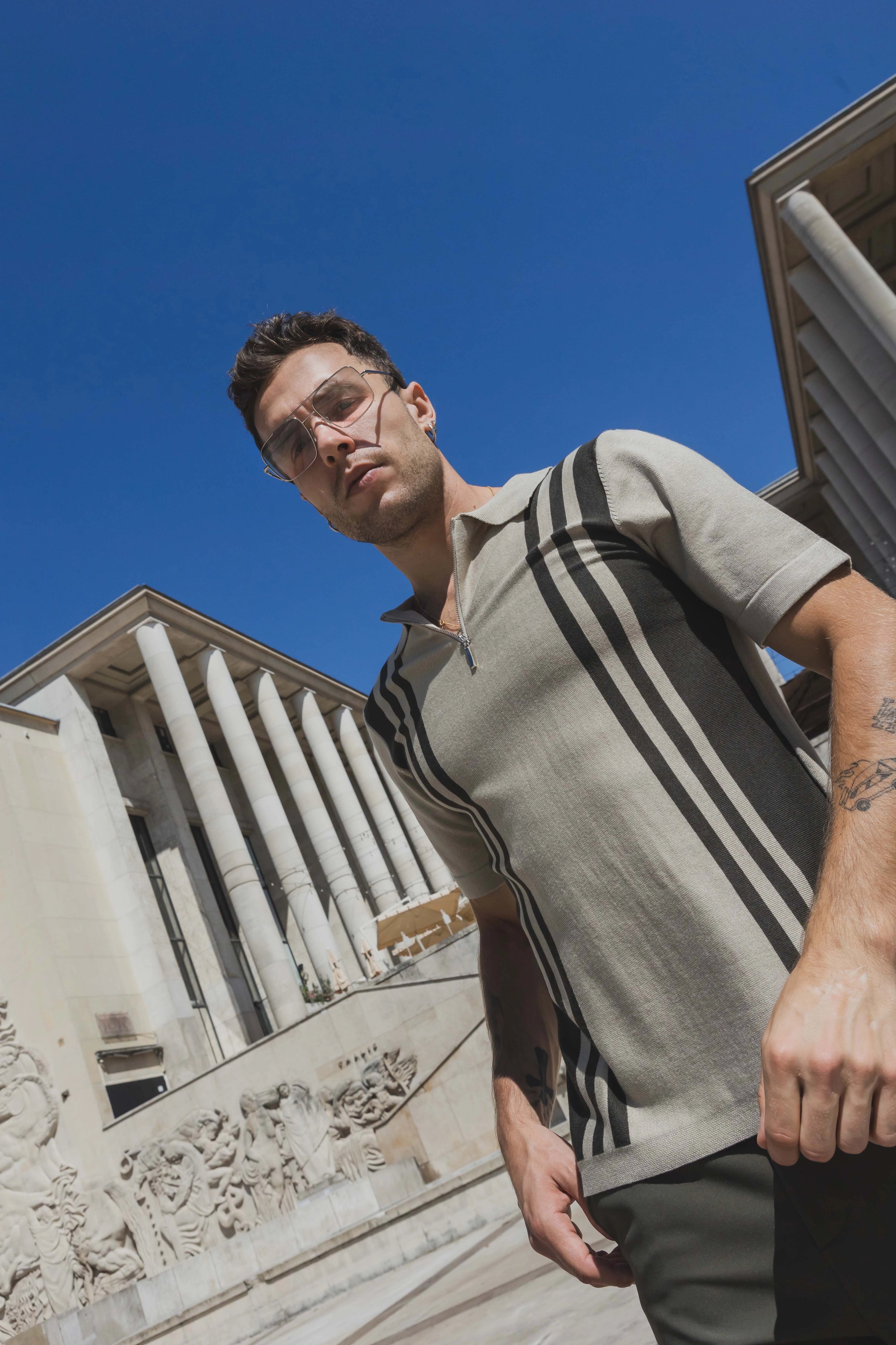 Polo avec détail à rayure