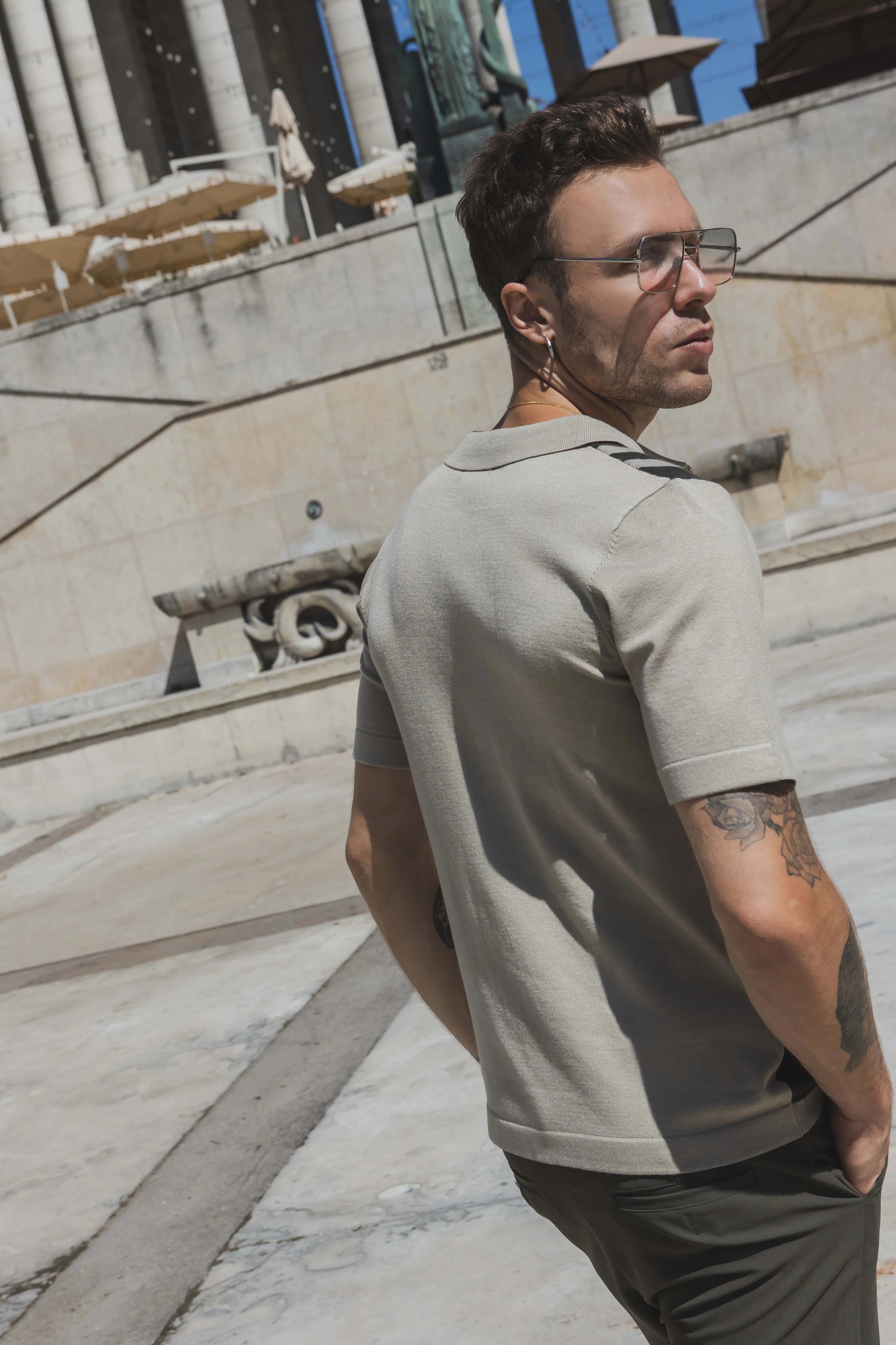 Polo avec détail à rayure