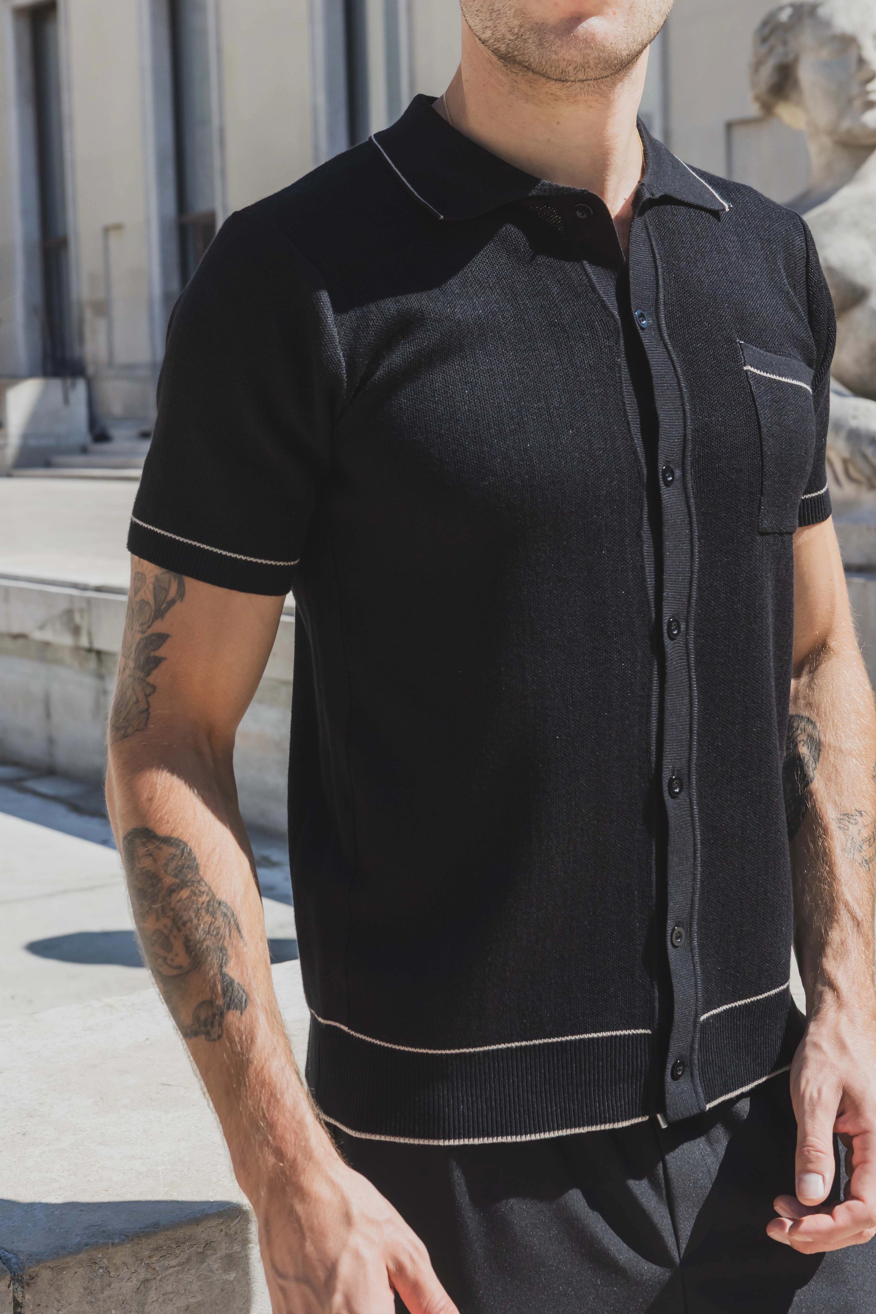 Polo avec détail à rayure