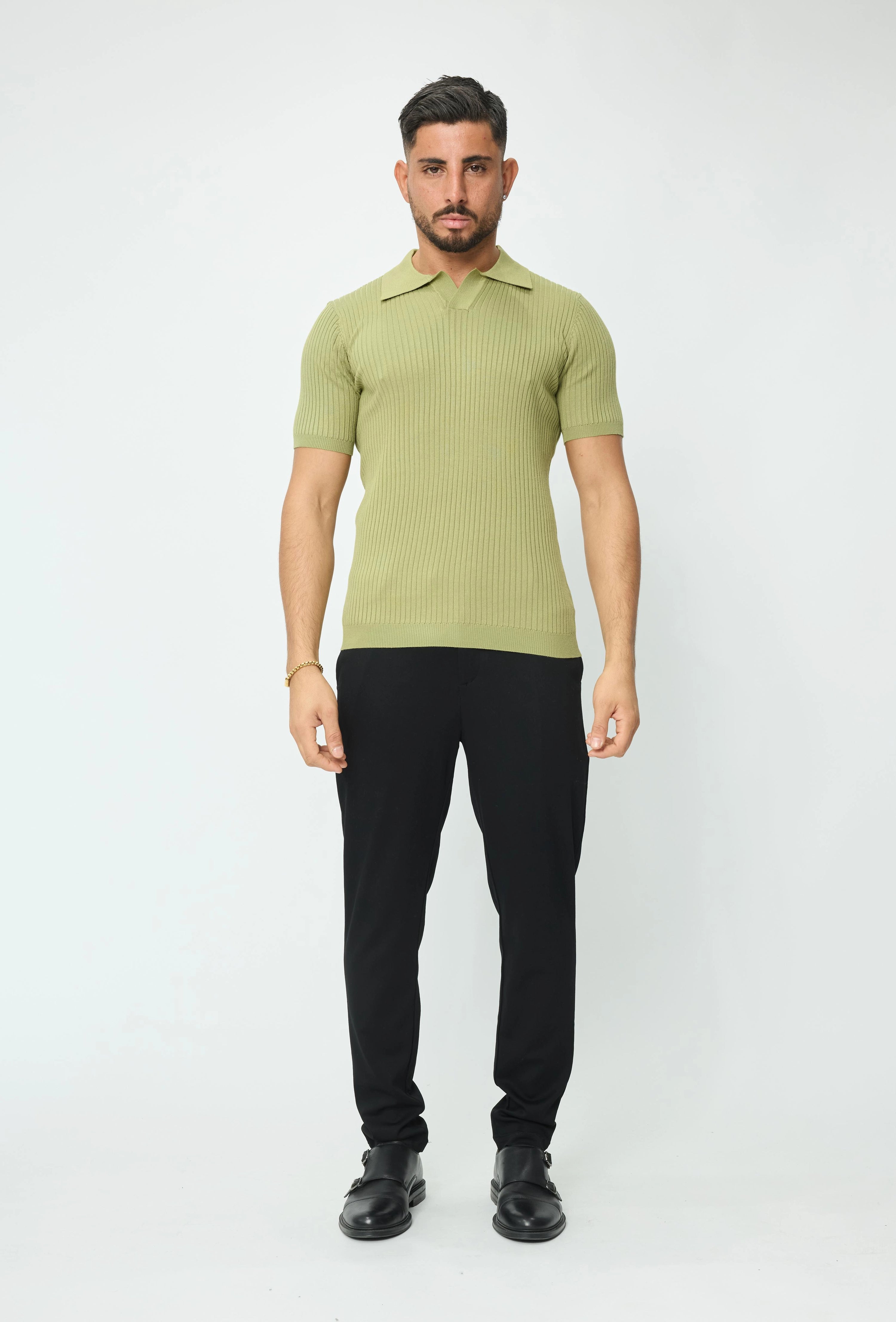 Polo effet rayé uni