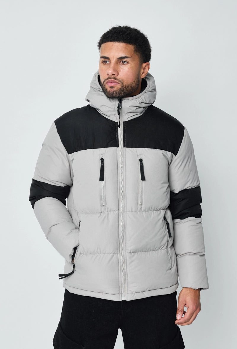 Blouson bi couleur à capuche