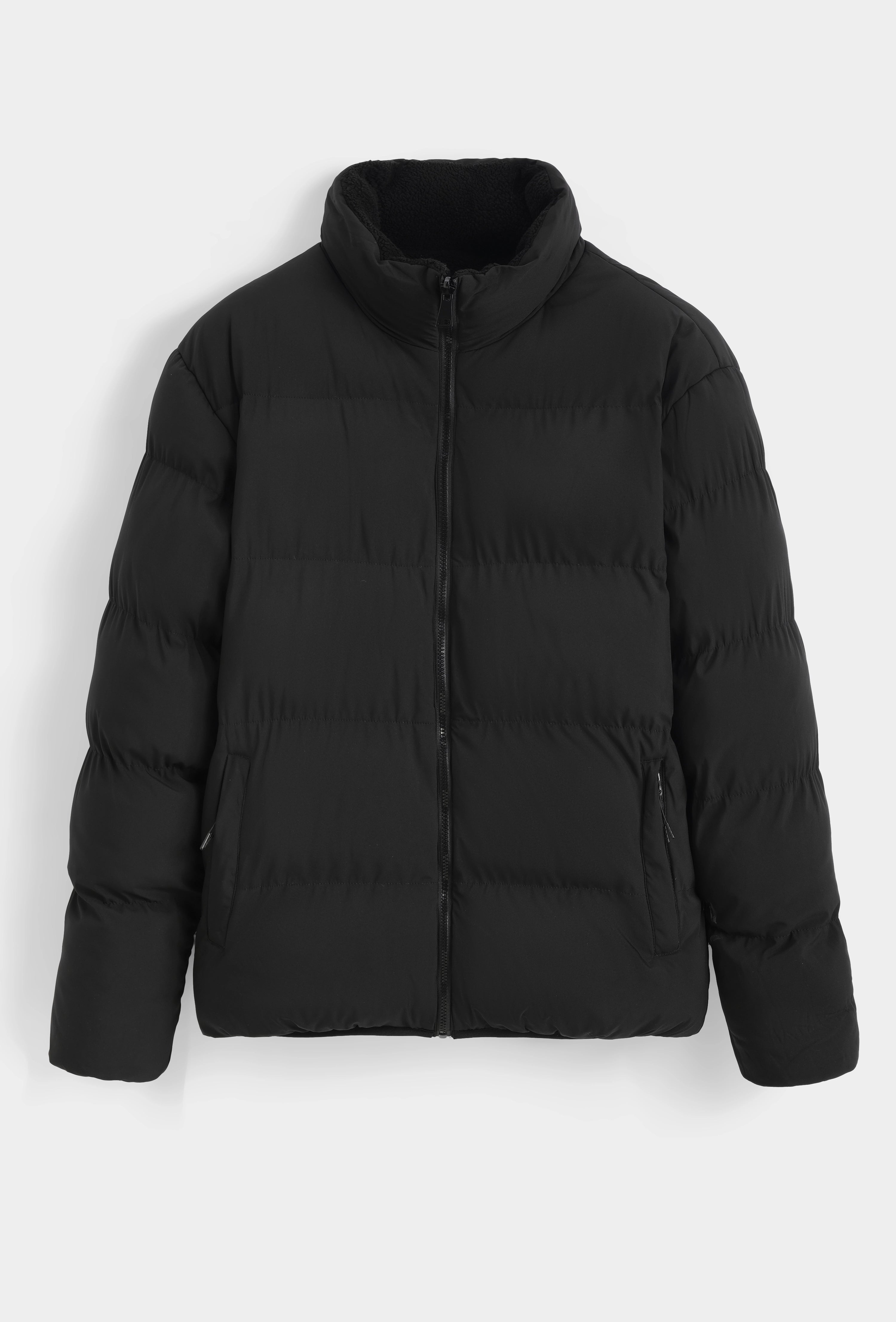 Manteau réversible bimatière