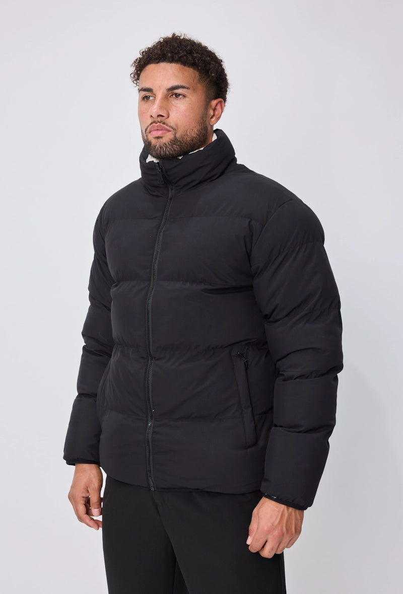 Manteau réversible bimatière