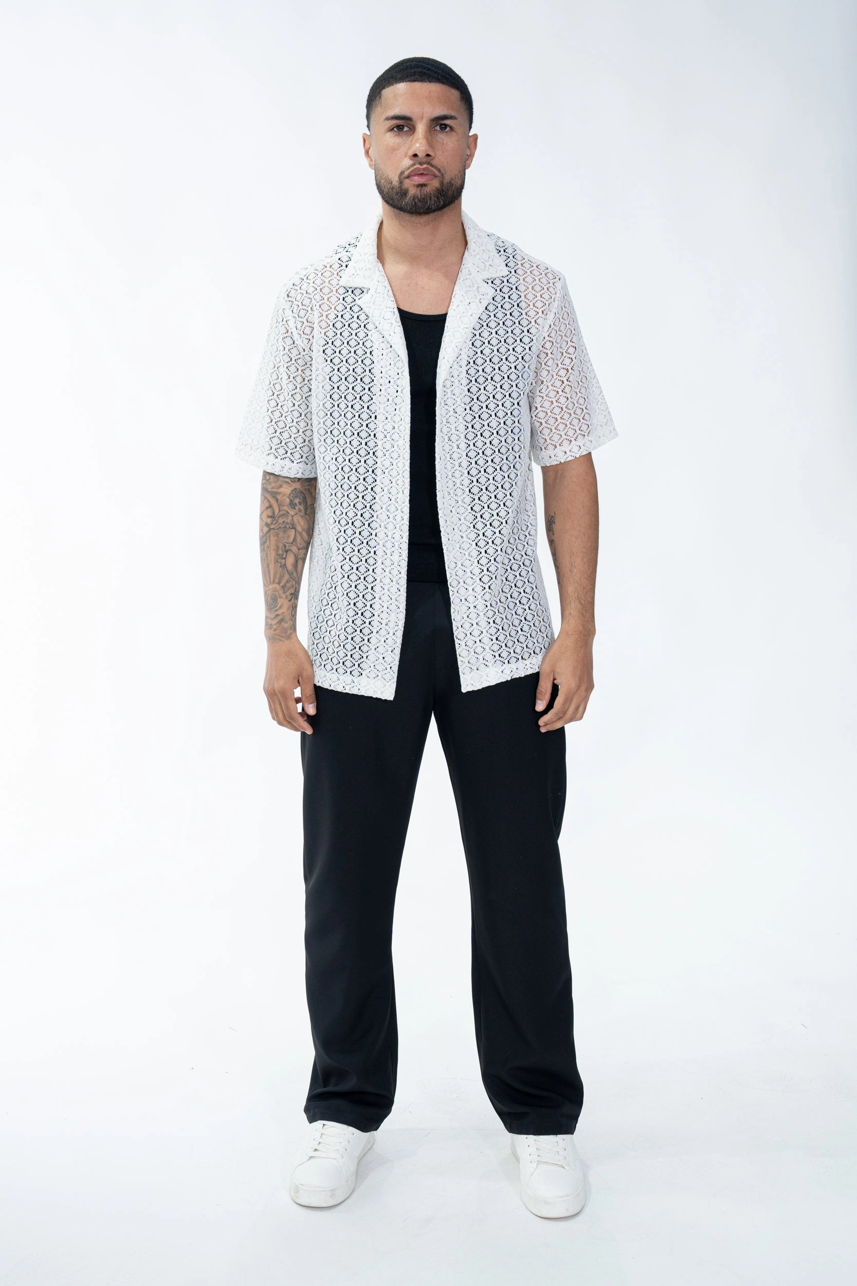 Chemise en dentelle texturé classique